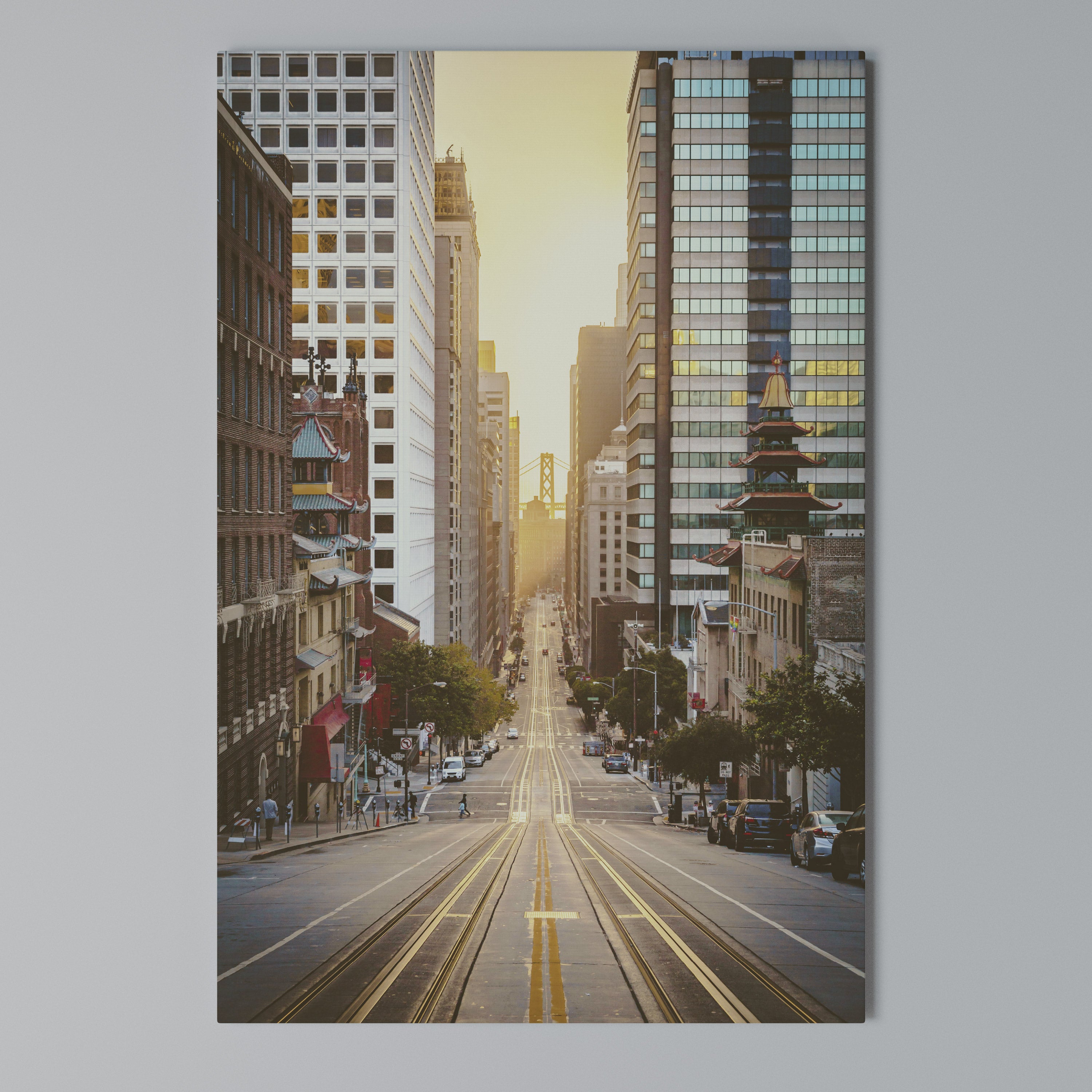 SUNSET CITYSCAPE SYMPHONY Vertical Canvas Print