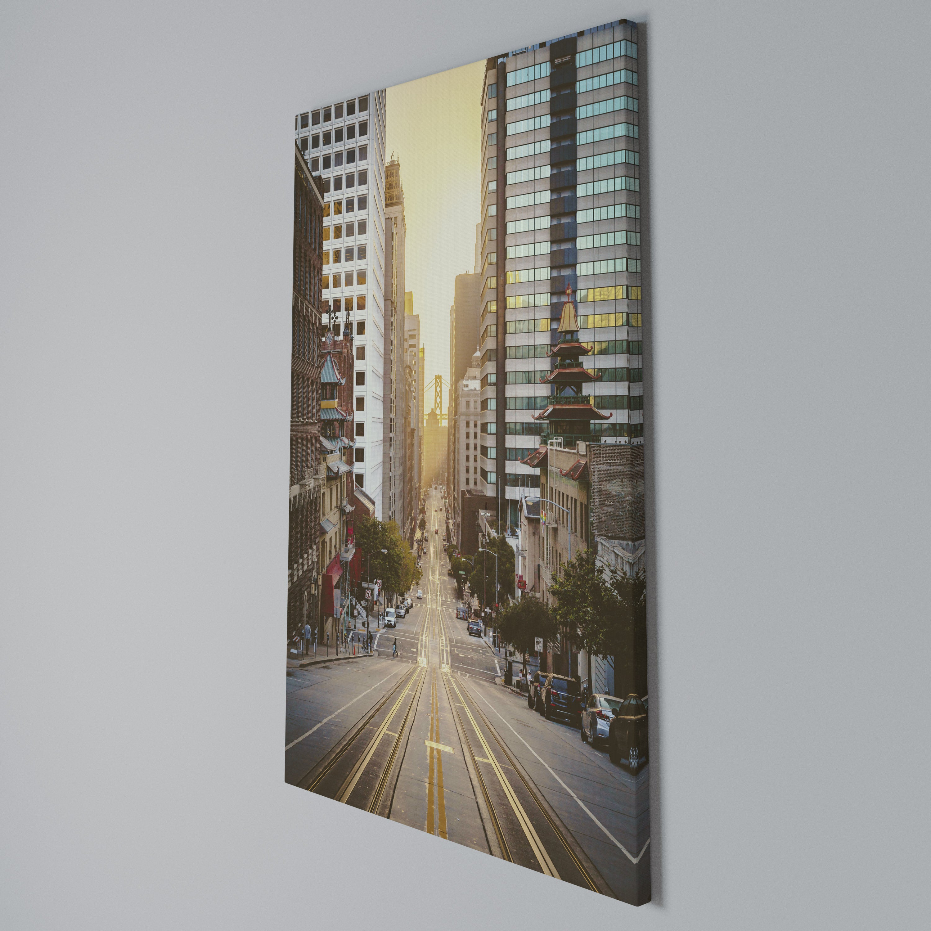 SUNSET CITYSCAPE SYMPHONY Vertical Canvas Print