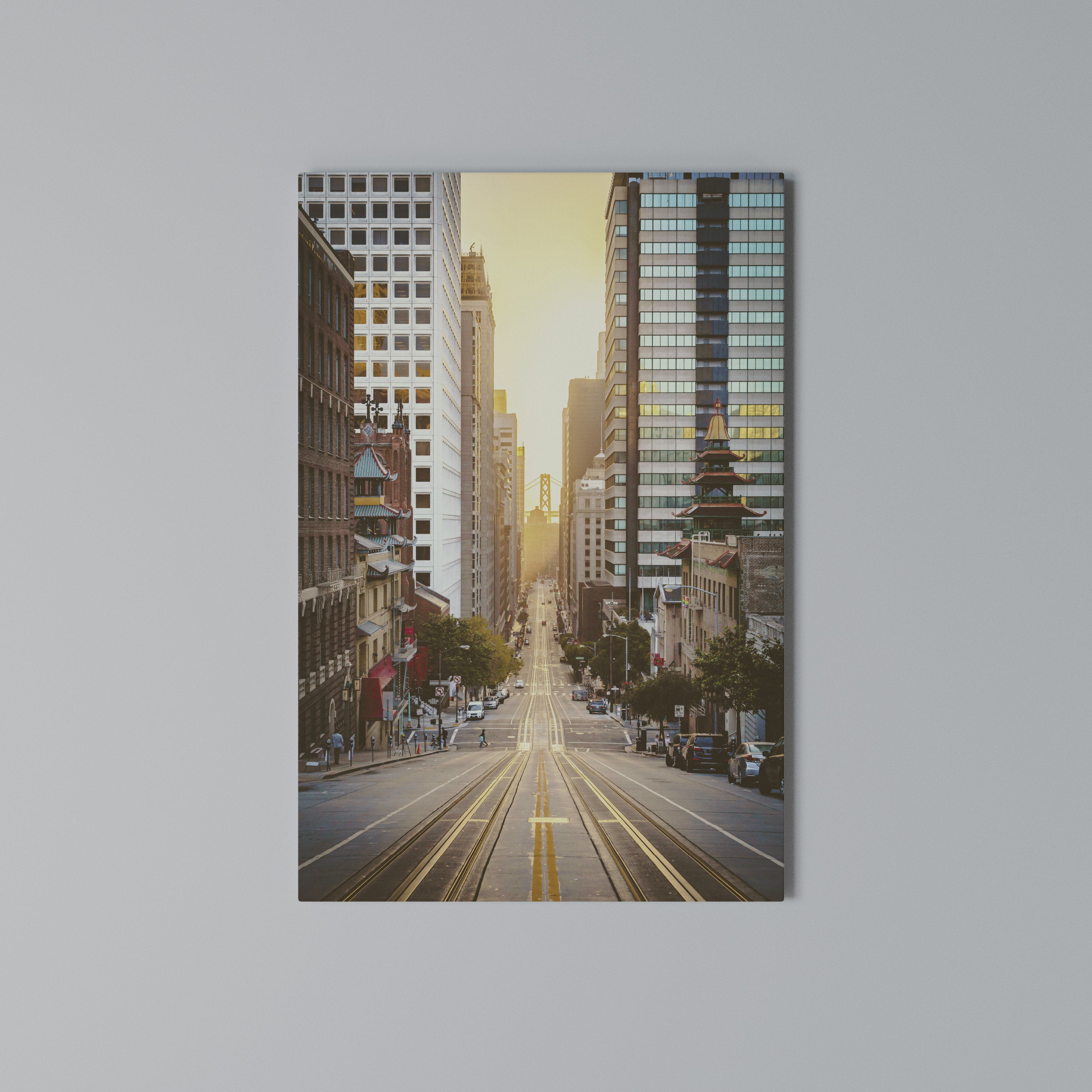 SUNSET CITYSCAPE SYMPHONY Vertical Canvas Print