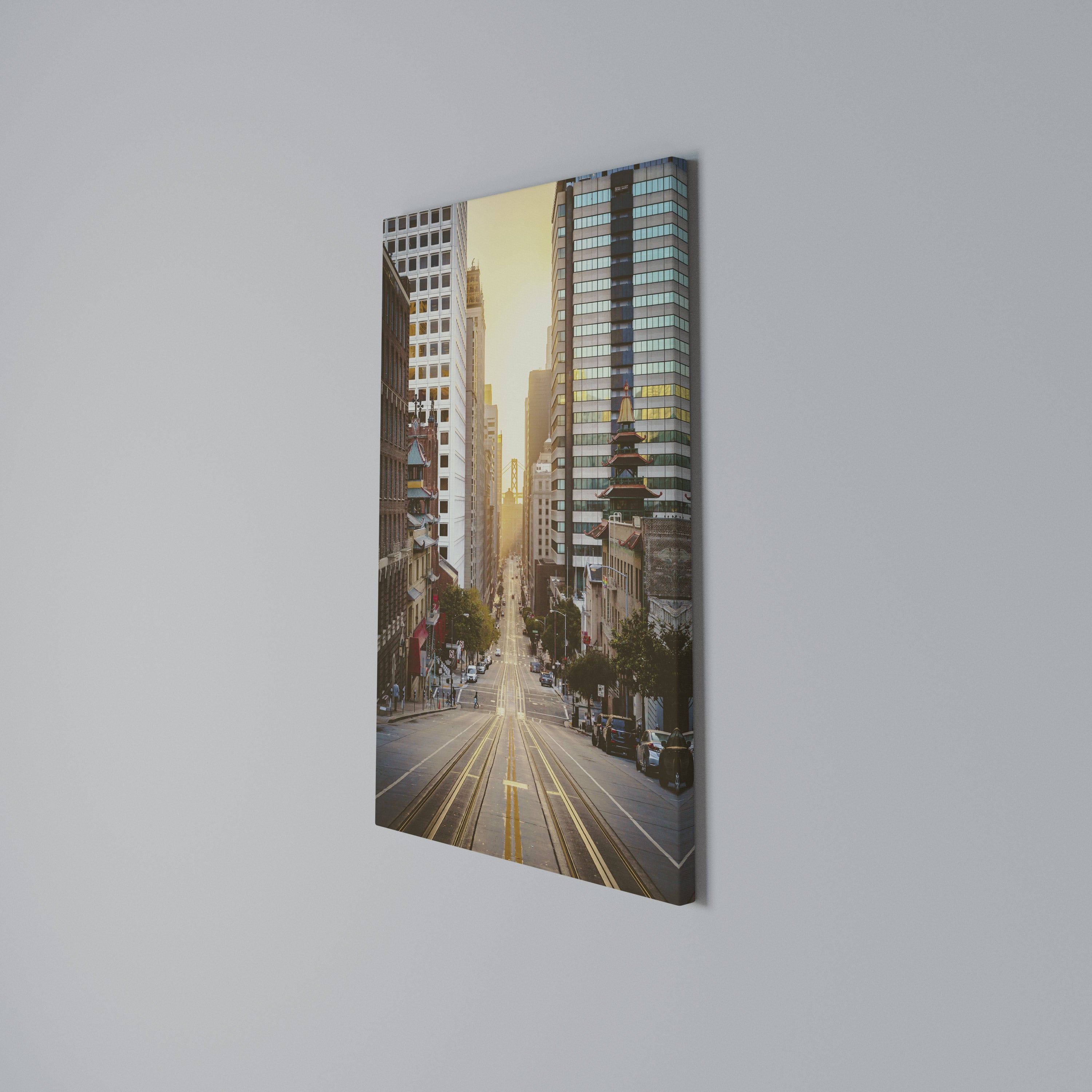 SUNSET CITYSCAPE SYMPHONY Vertical Canvas Print