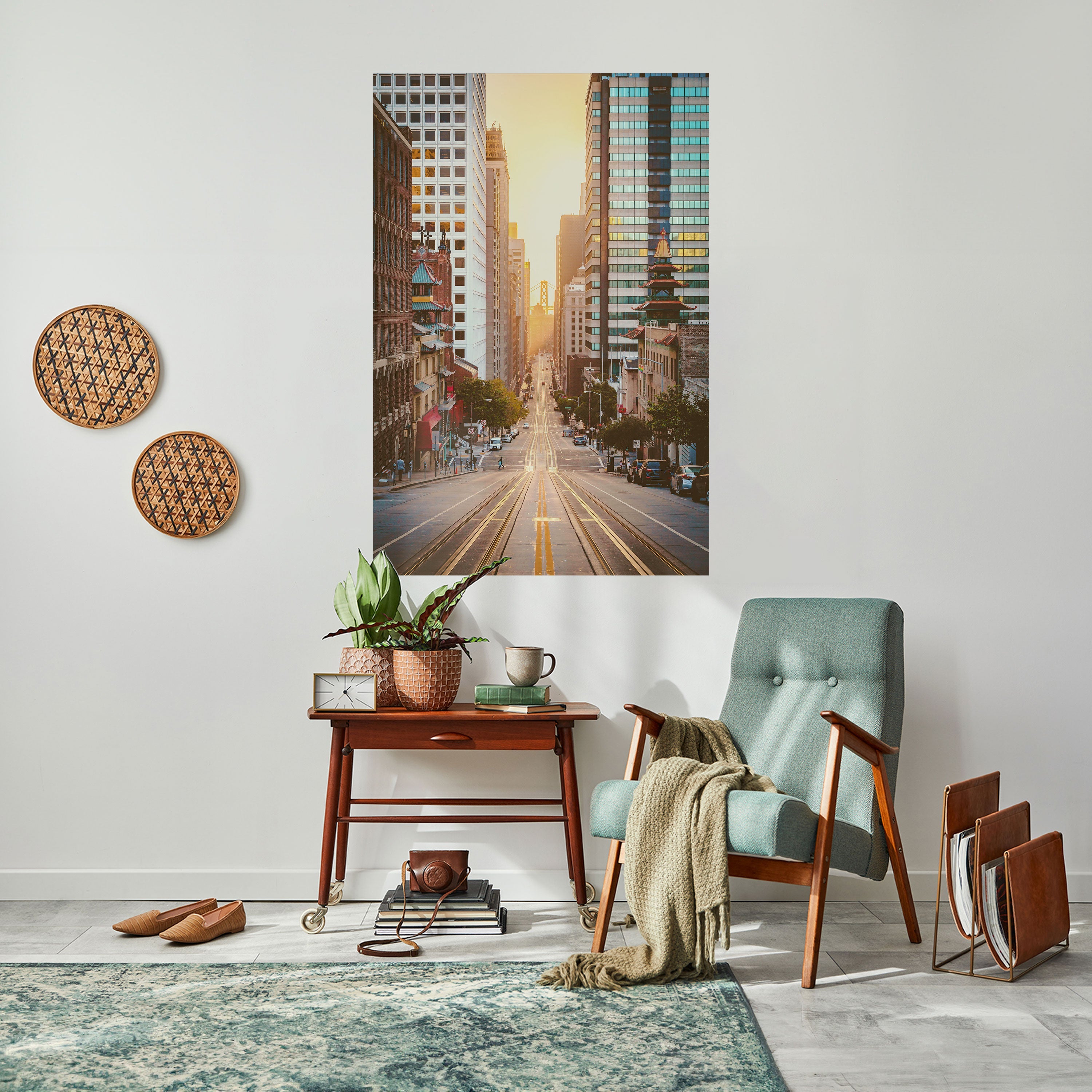 SUNSET CITYSCAPE SYMPHONY Vertikales Poster zum Abziehen und Aufkleben