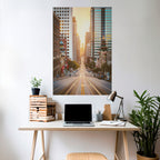 SUNSET CITYSCAPE SYMPHONY Selbstklebendes Poster - Hochformat