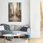 SUNSET CITYSCAPE SYMPHONY Selbstklebendes Poster - Hochformat