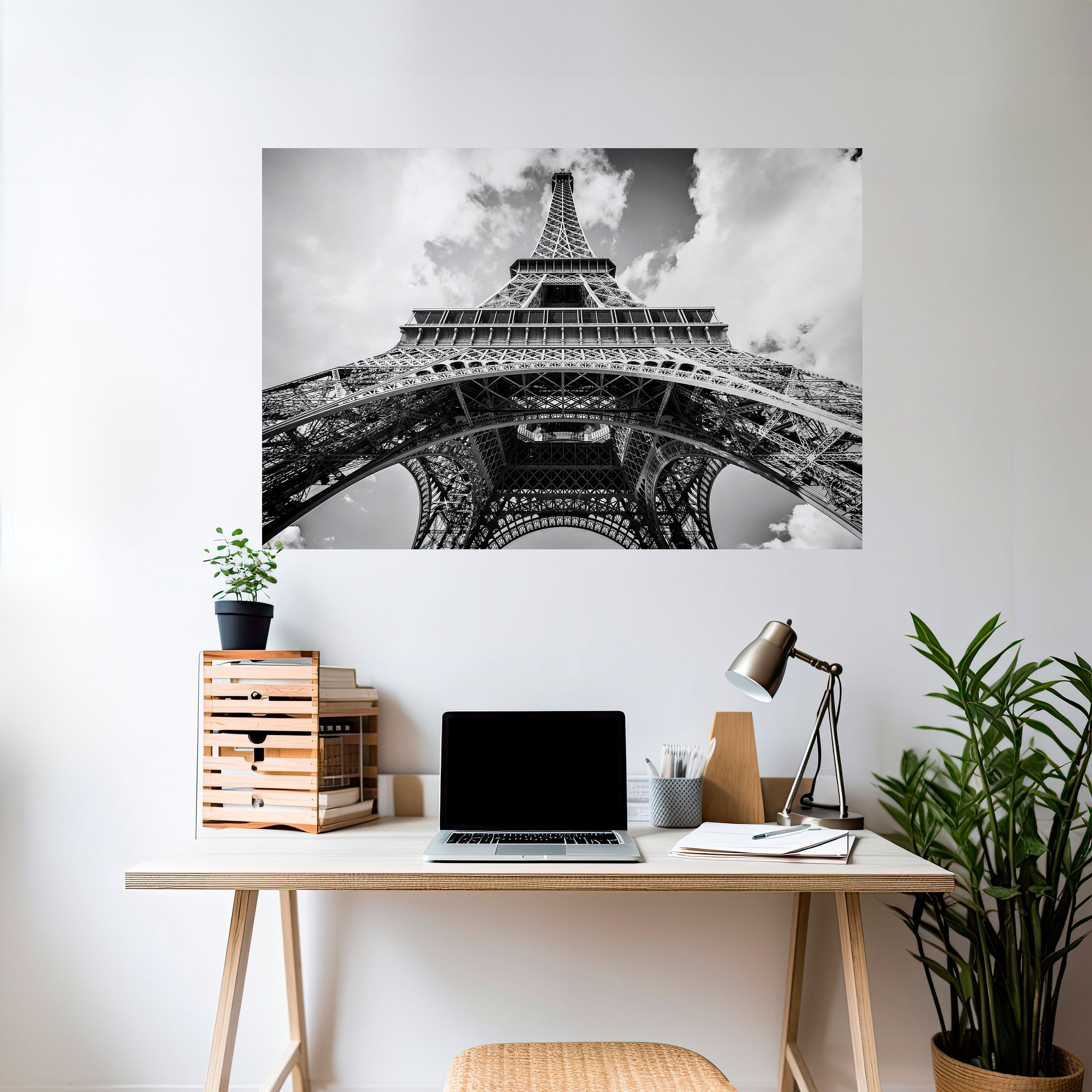 ZEITLOSE EIFFELPERSPEKTIVE Horizontales Poster zum Abziehen und Aufkleben