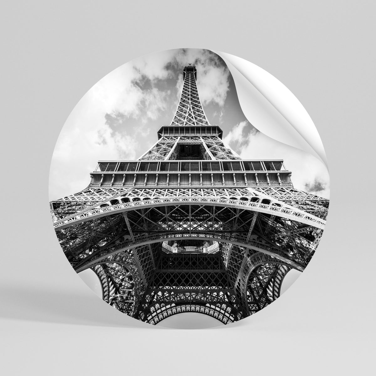 TIMELESS EIFFEL PERSPECTIVE Runder Wandsticker zum Abziehen und Aufkleben