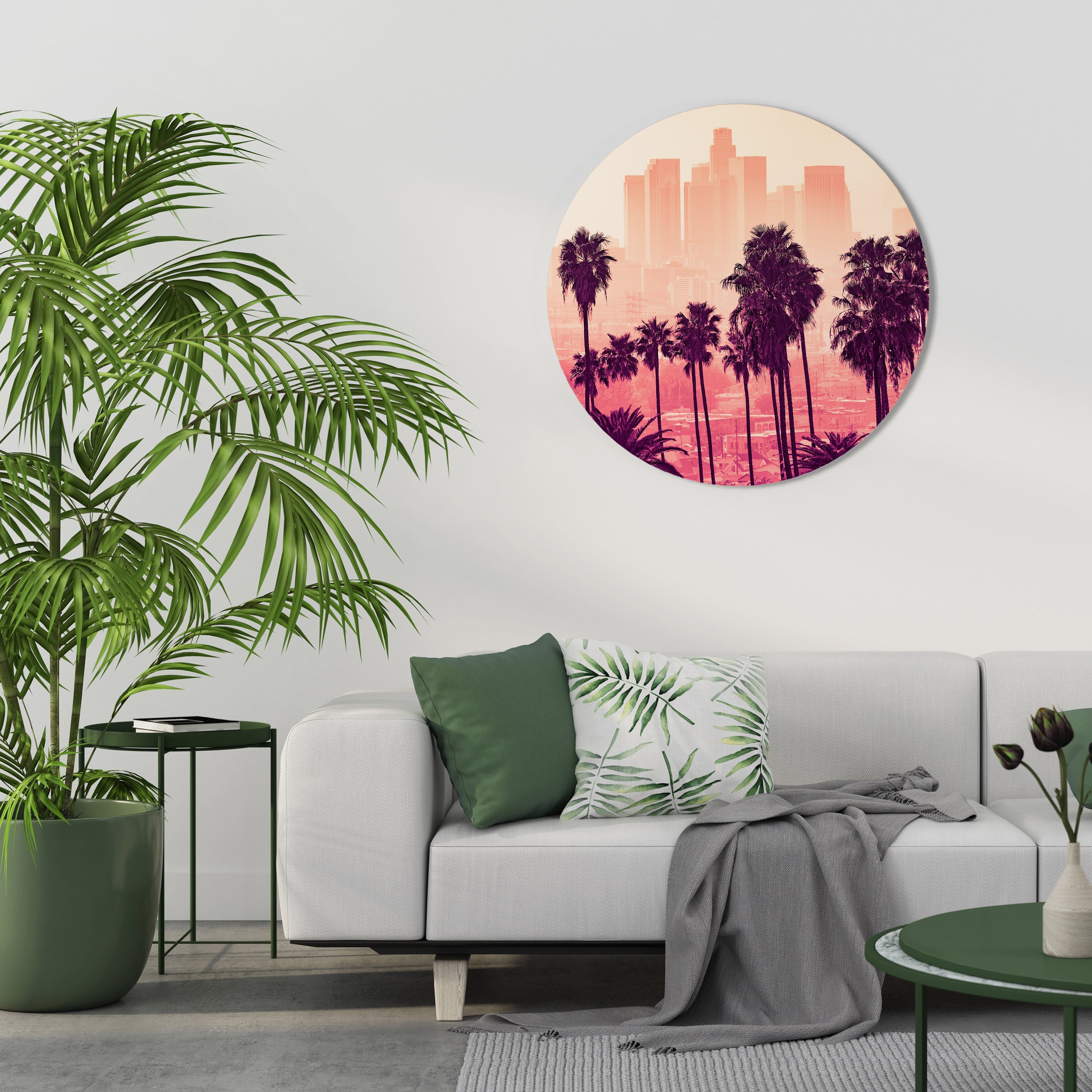 PALM SHADE DREAMSCAPE Runde Wanddekoration Ø 69 cm