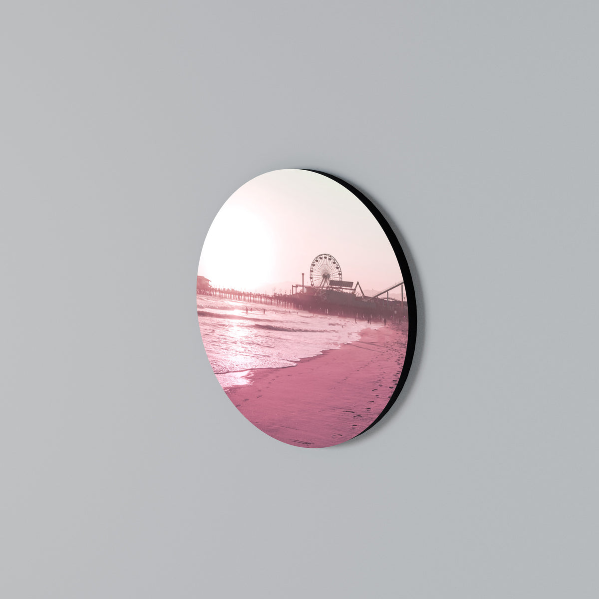 PASTEL COAST VIBES Rundes Wandbild