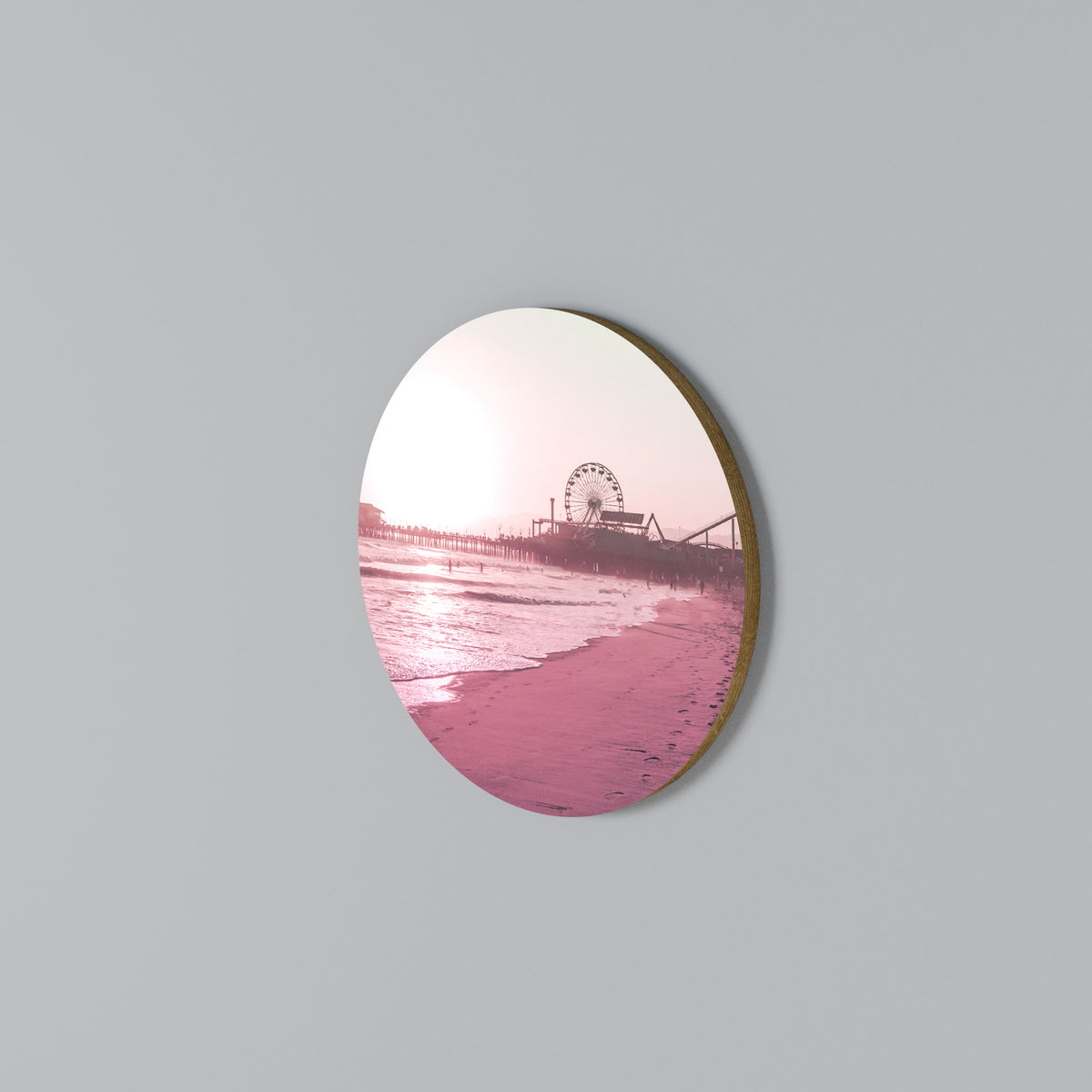 PASTEL COAST VIBES Rundes Wandbild
