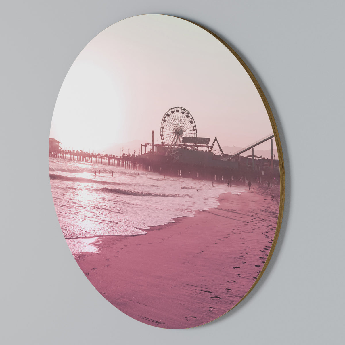 PASTEL COAST VIBES Rundes Wandbild