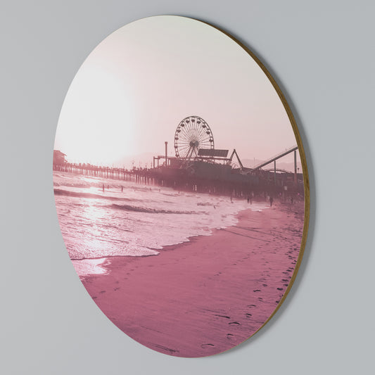 PASTEL COAST VIBES Rundes Wandbild