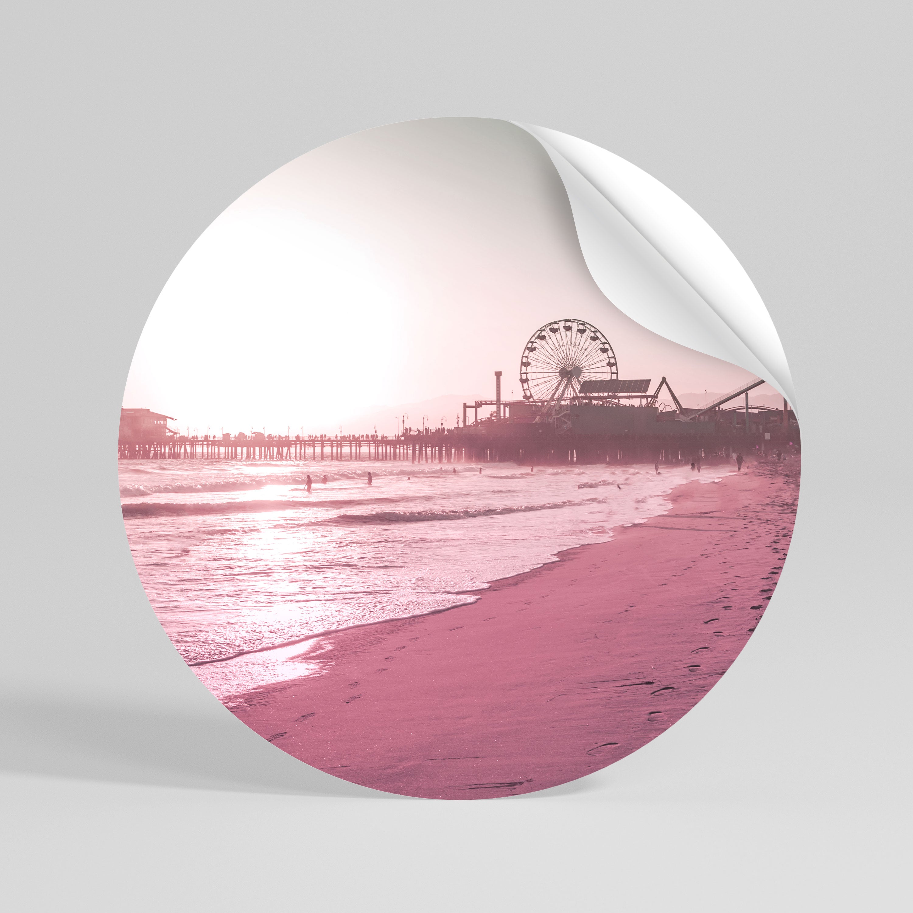 PASTEL COAST VIBES Peel and Stick Round Sticker