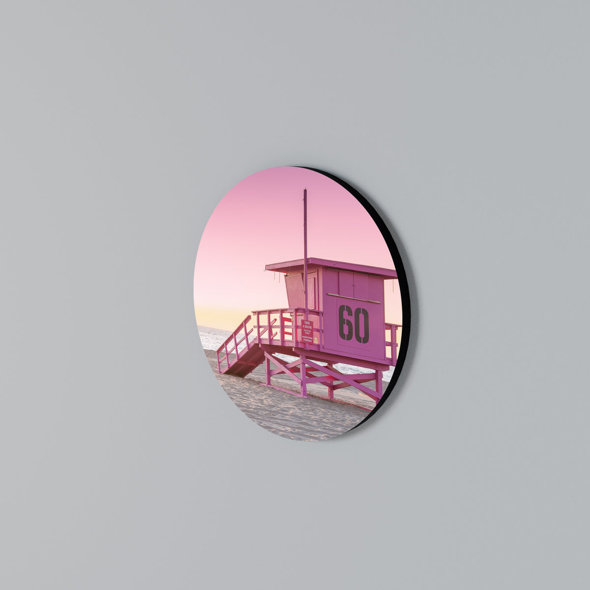 PINK PARADISE WATCH Rundes Wandbild