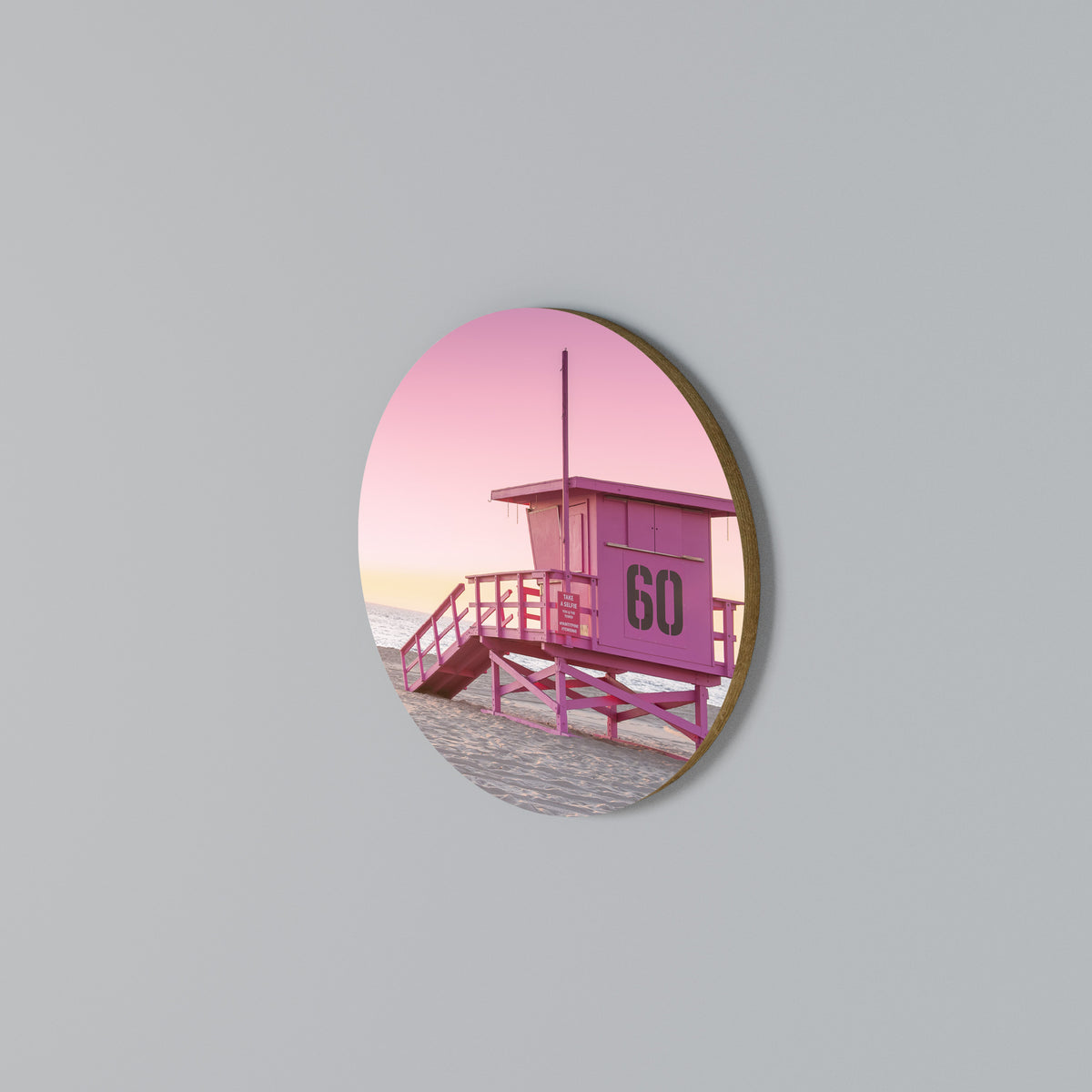 PINK PARADISE WATCH Rundes Wandbild