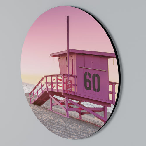 PINK PARADISE WATCH Rundes Wandbild