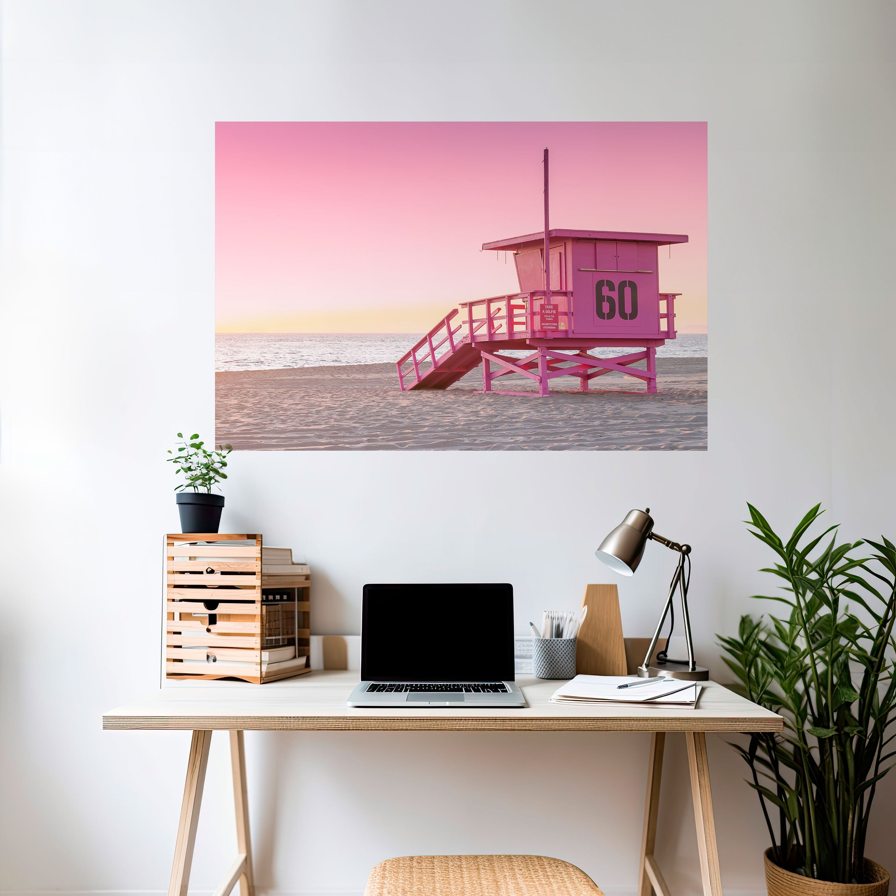 PINK PARADISE WATCH Horizontales Poster zum Abziehen und Aufkleben