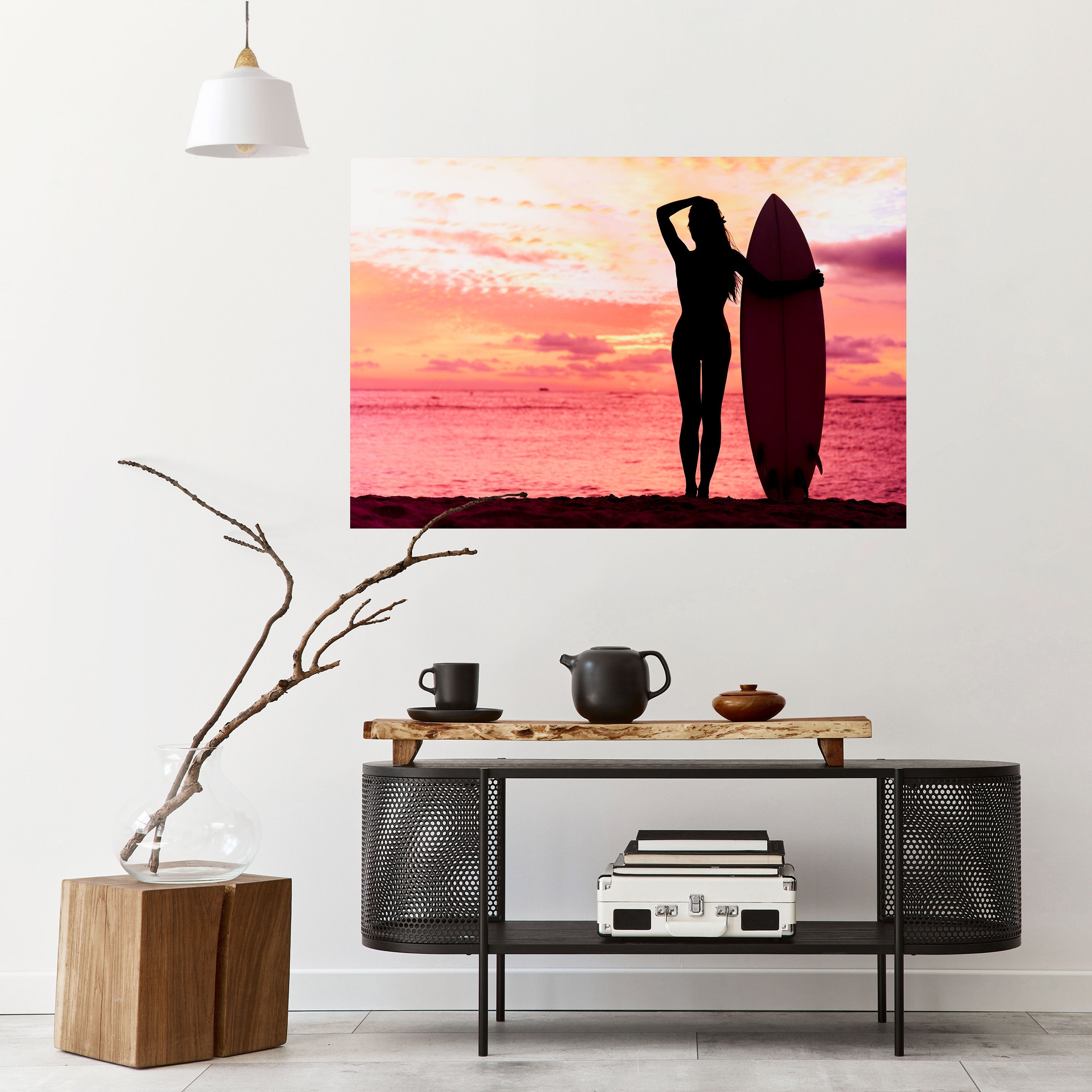 SUNSET SURF SPIRIT Horizontales Poster zum Abziehen und Aufkleben