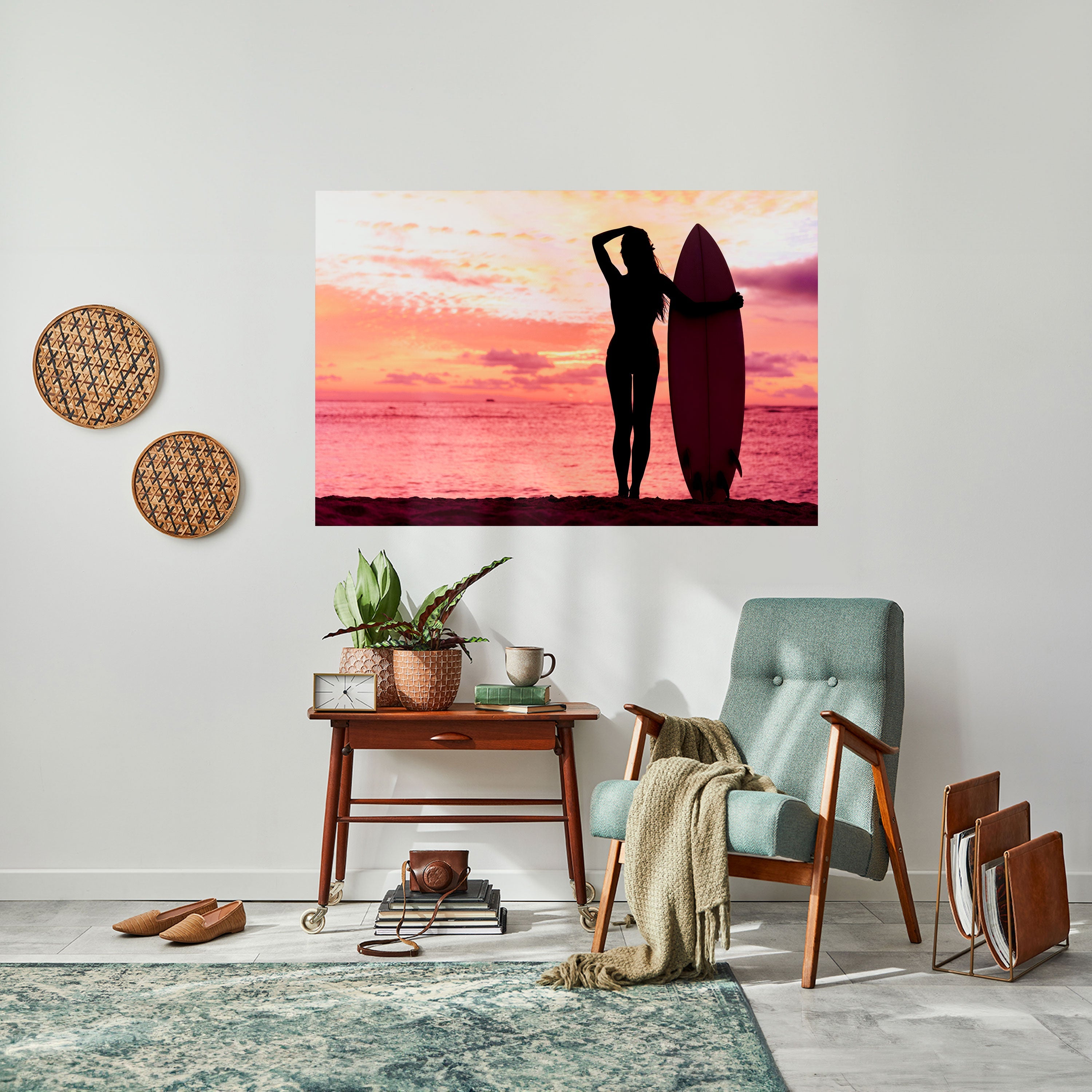 SUNSET SURF SPIRIT Horizontales Poster zum Abziehen und Aufkleben