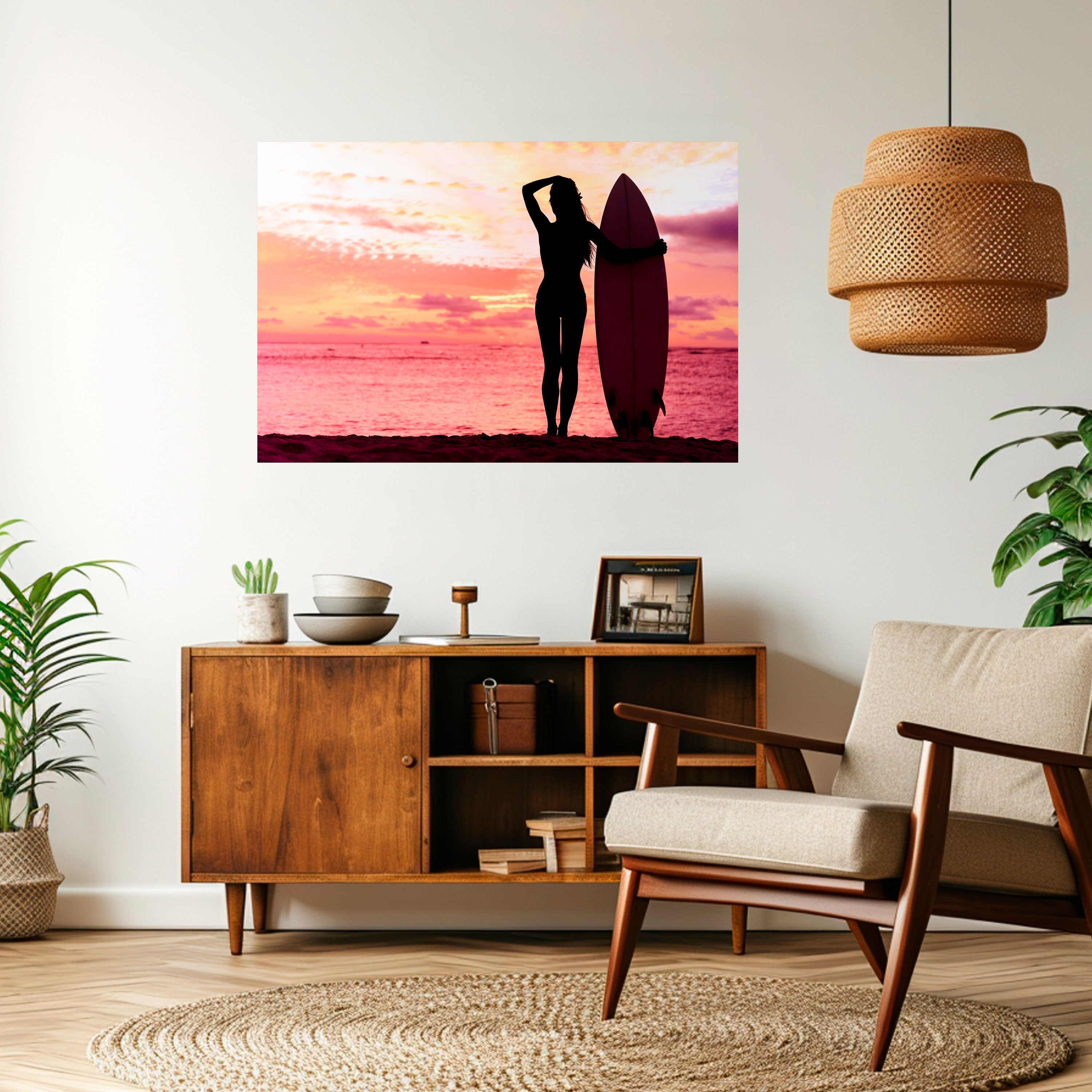 SUNSET SURF SPIRIT Horizontales Poster zum Abziehen und Aufkleben
