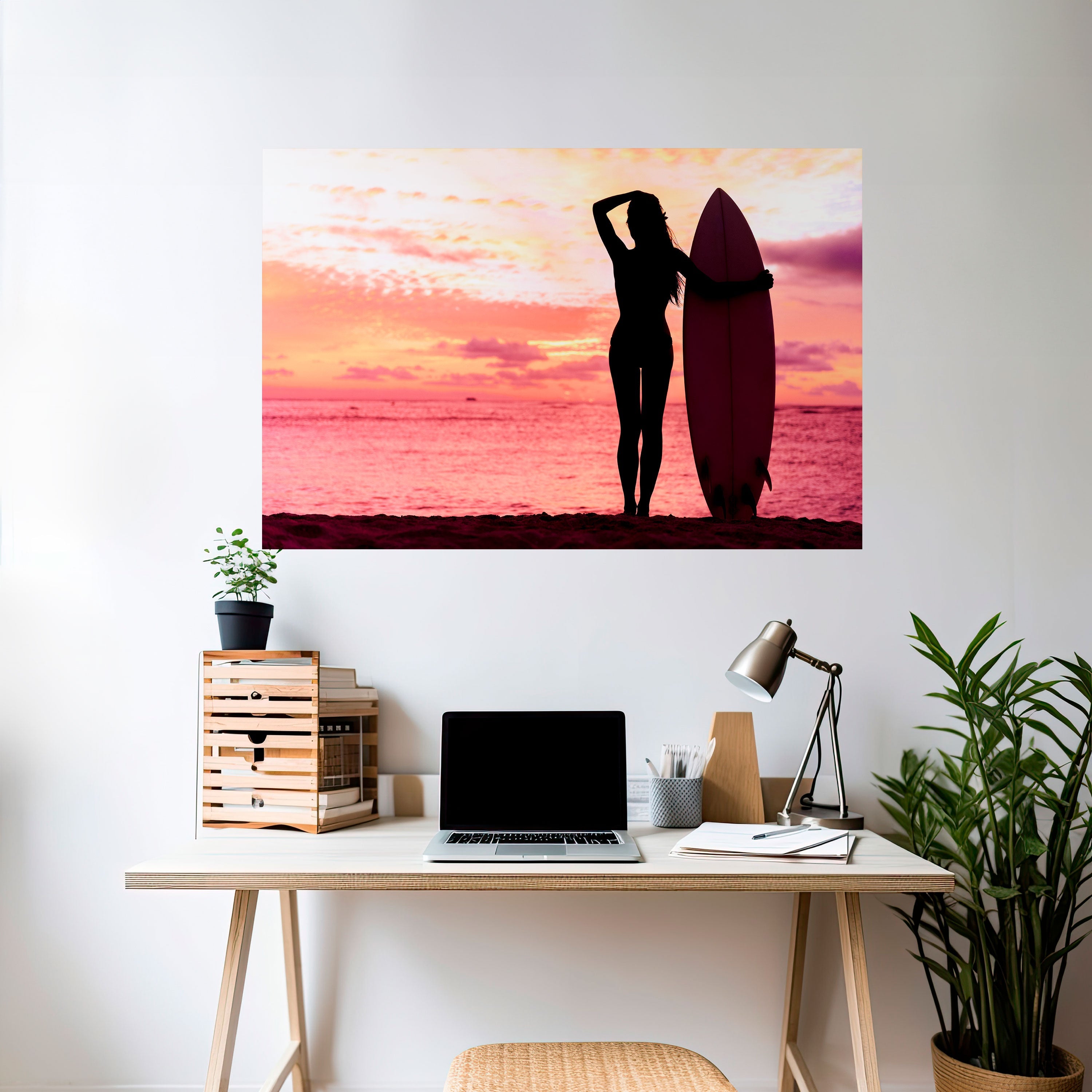 SUNSET SURF SPIRIT Horizontales Poster zum Abziehen und Aufkleben