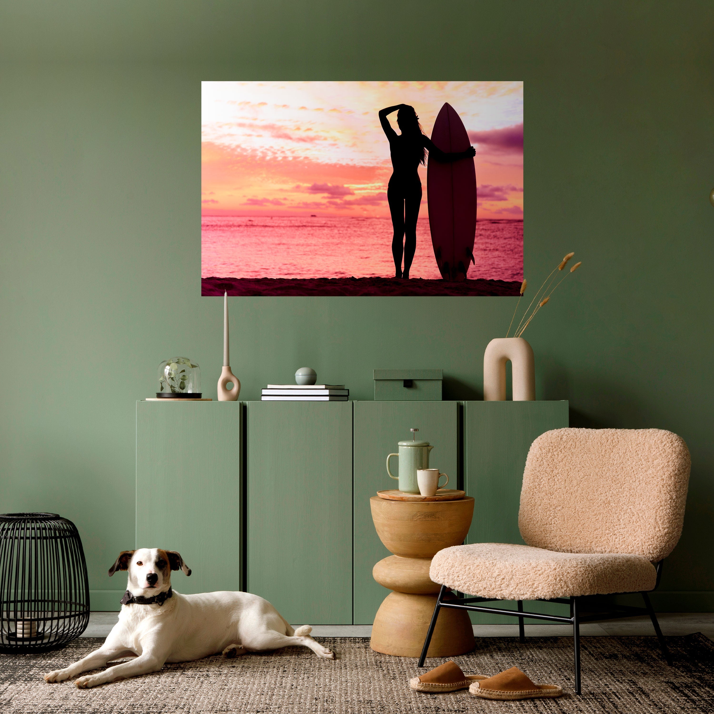 SUNSET SURF SPIRIT Horizontales Poster zum Abziehen und Aufkleben