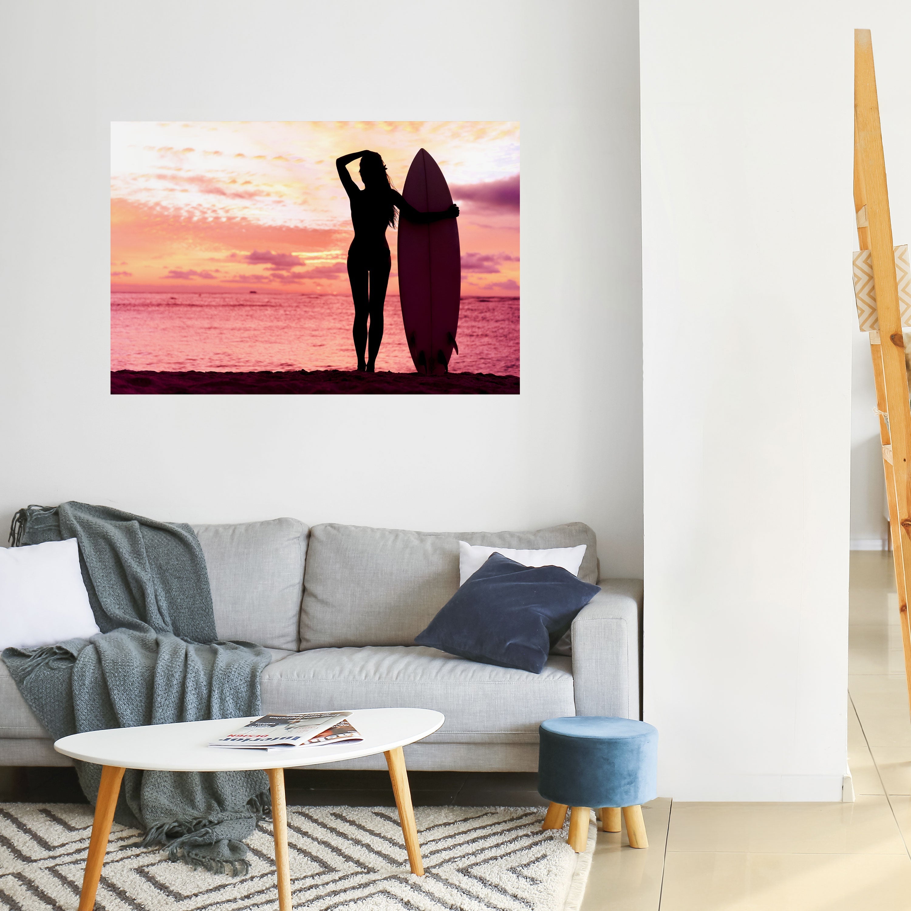 SUNSET SURF SPIRIT Horizontales Poster zum Abziehen und Aufkleben