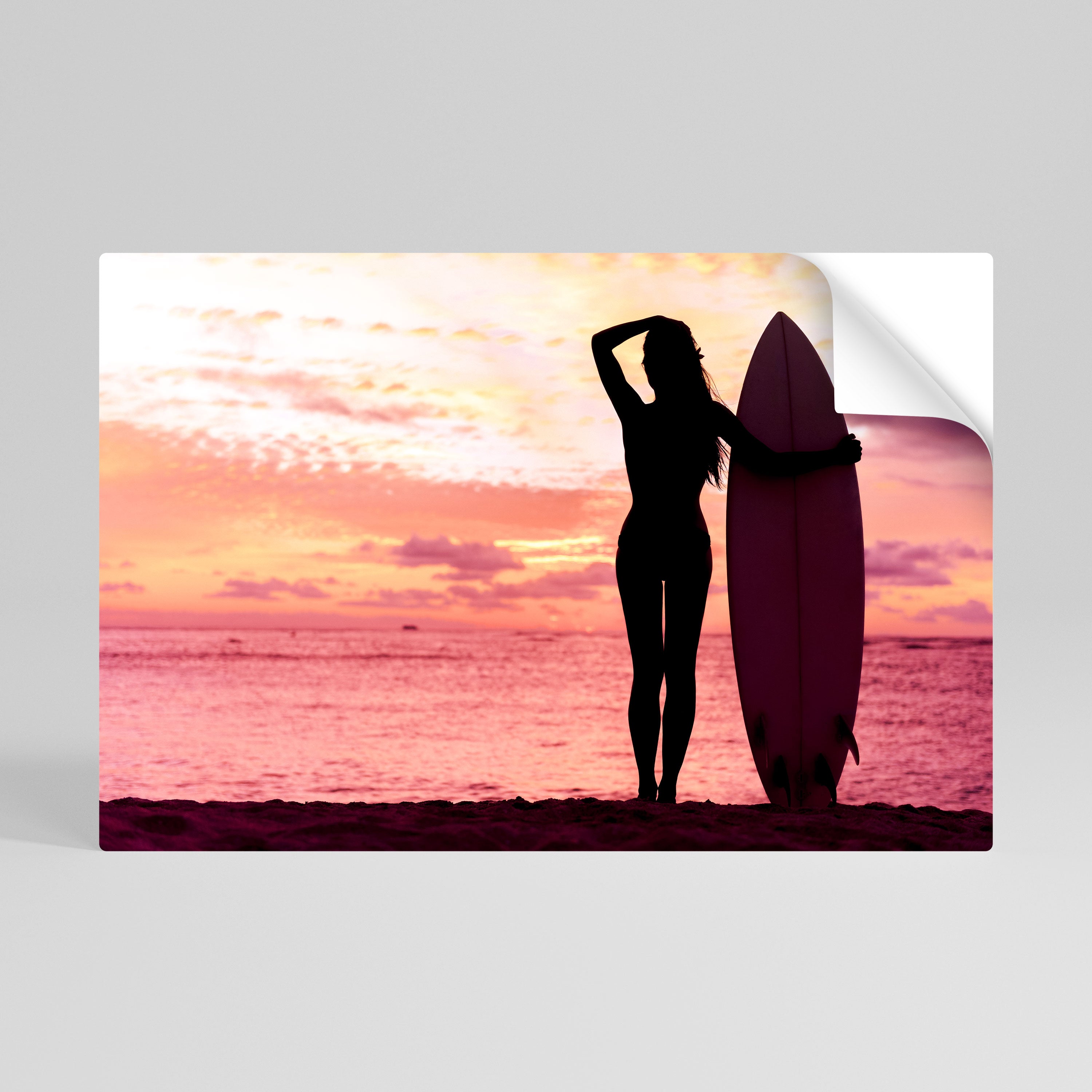 SUNSET SURF SPIRIT Selbstklebendes Horizontal-Poster