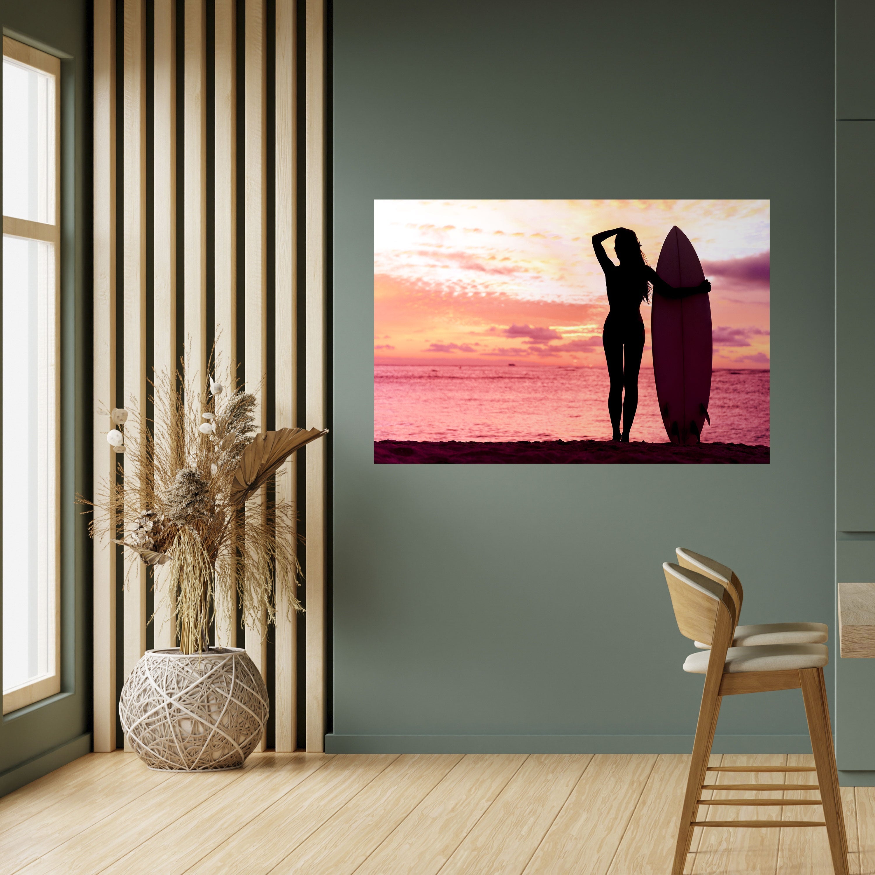 SUNSET SURF SPIRIT Horizontales Poster zum Abziehen und Aufkleben