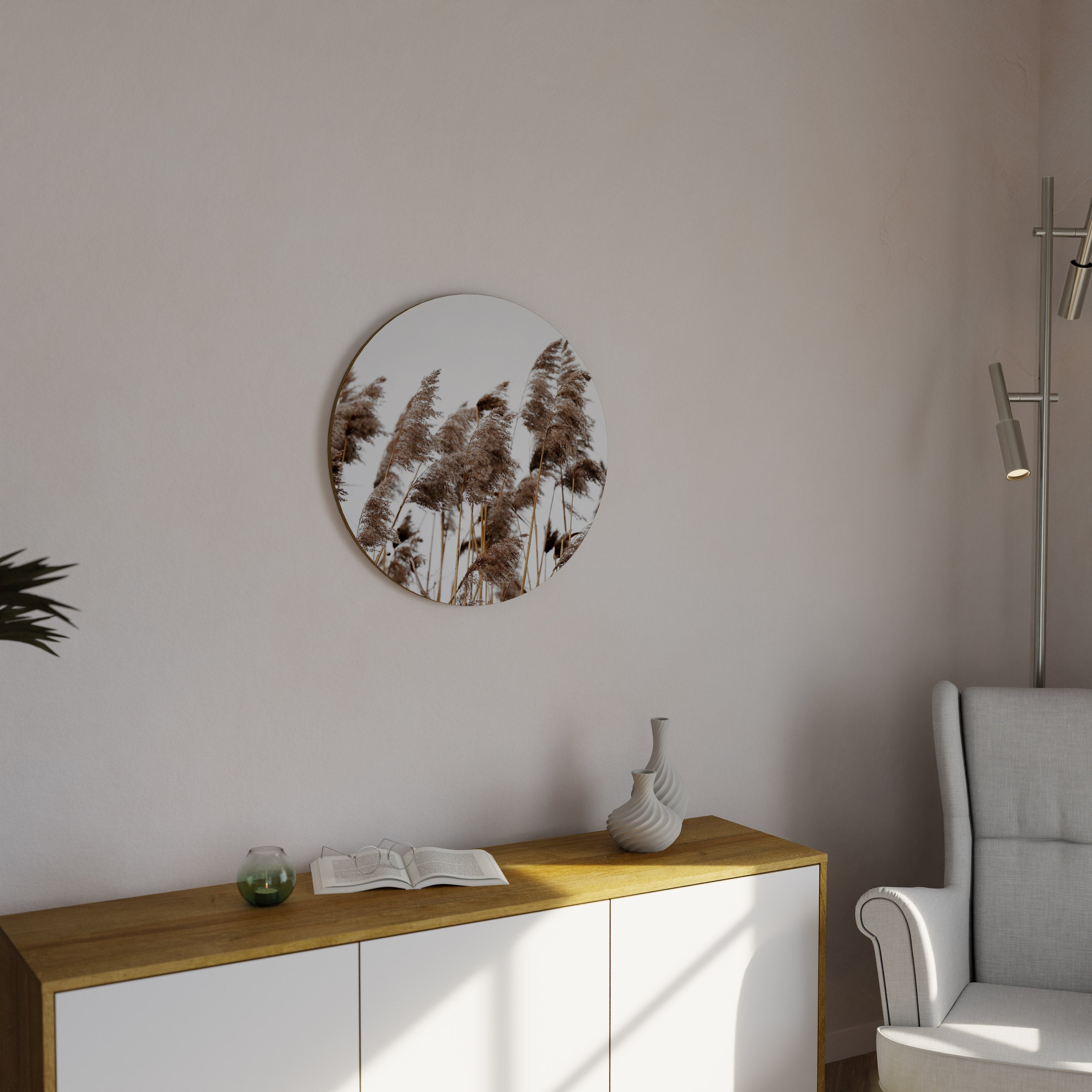 DANCE OF REEDS Runde Wanddekoration Ø 69 cm