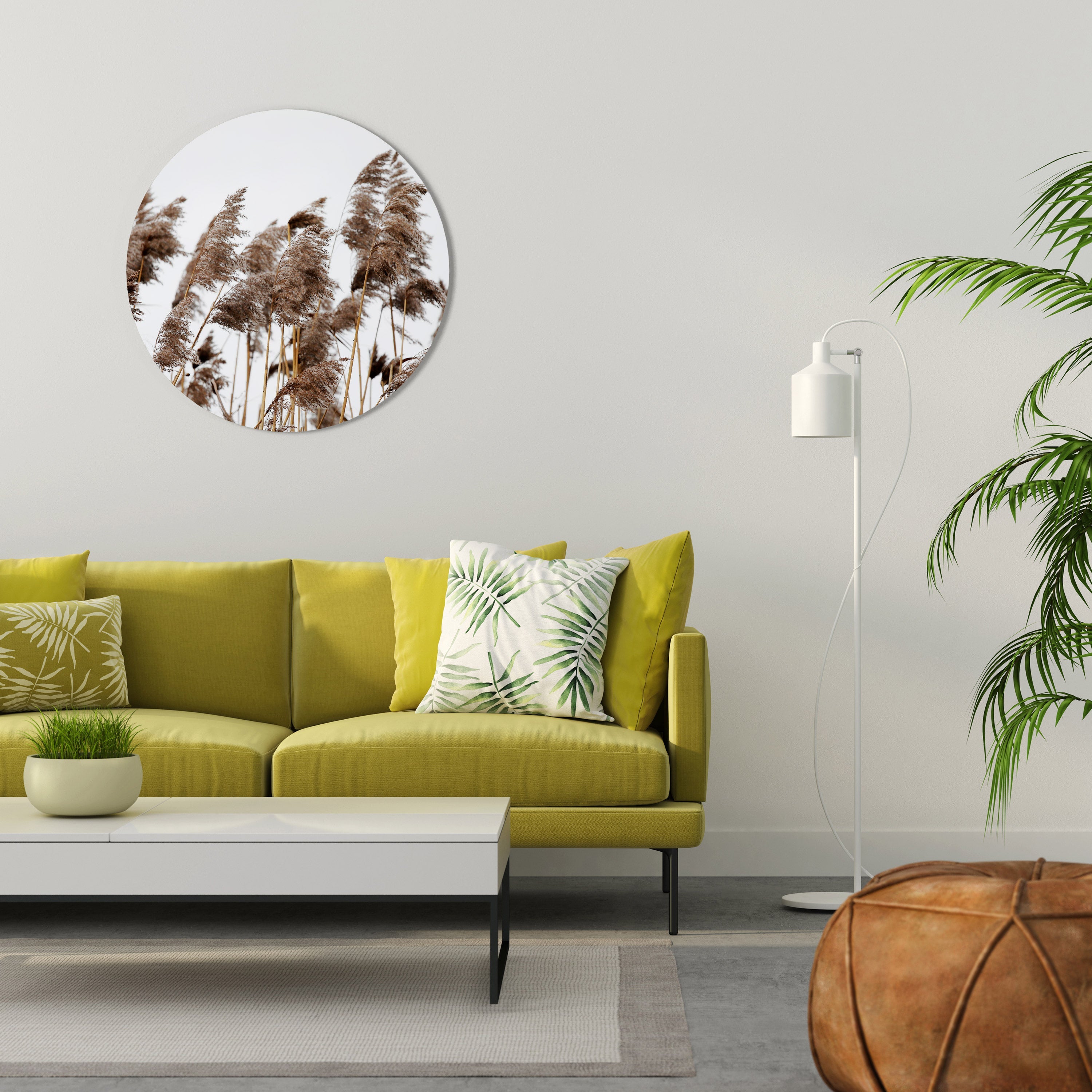 DANCE OF REEDS Runde Wanddekoration Ø 69 cm