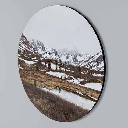 ECHOES OF WINTER Rundes Wandbild