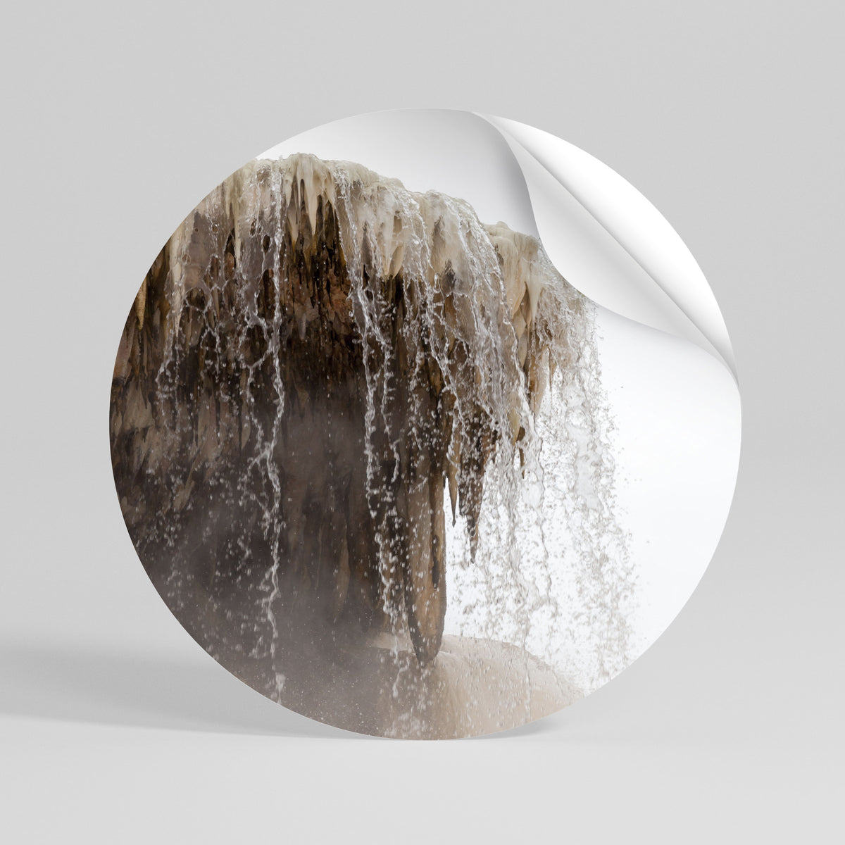 MAMMOTH HOT SPRINGS Peel and Stick Round Sticker