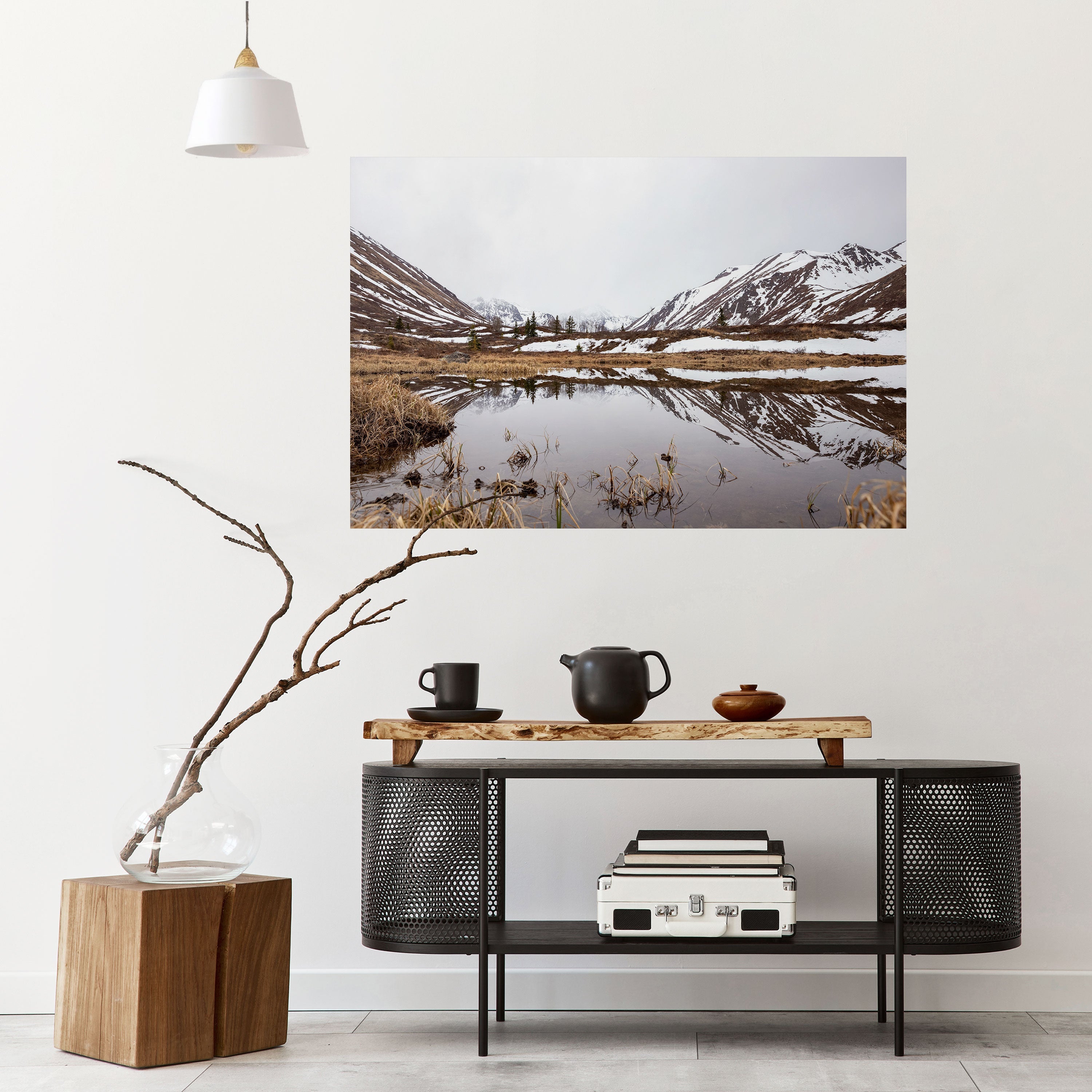 SNOW-KISSED REFLECTIONS Horizontales Poster zum Abziehen und Aufkleben