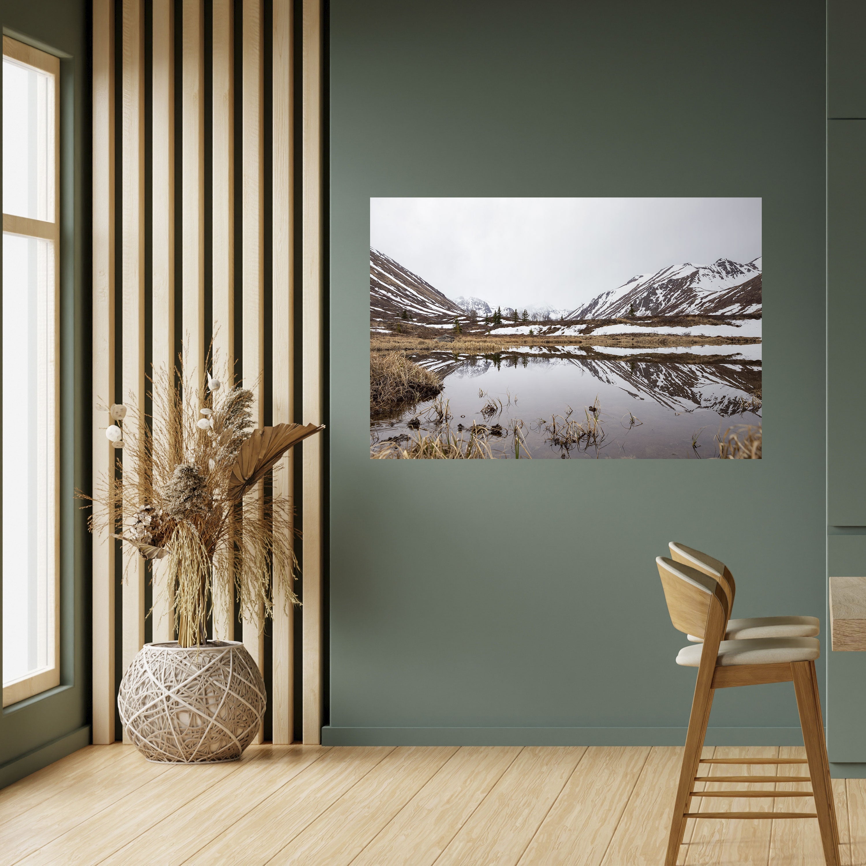 SNOW-KISSED REFLECTIONS Horizontales Poster zum Abziehen und Aufkleben