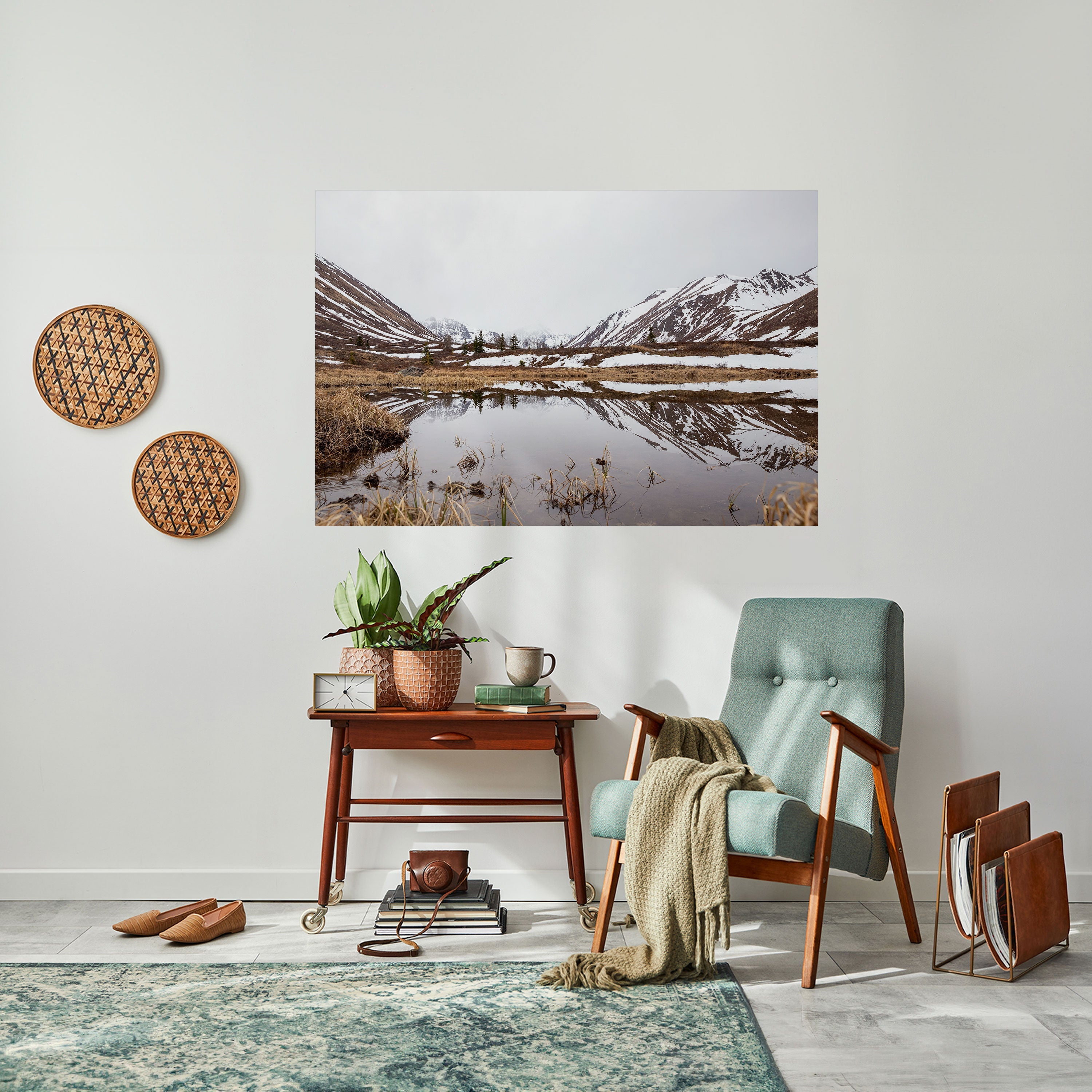 SNOW-KISSED REFLECTIONS Horizontales Poster zum Abziehen und Aufkleben