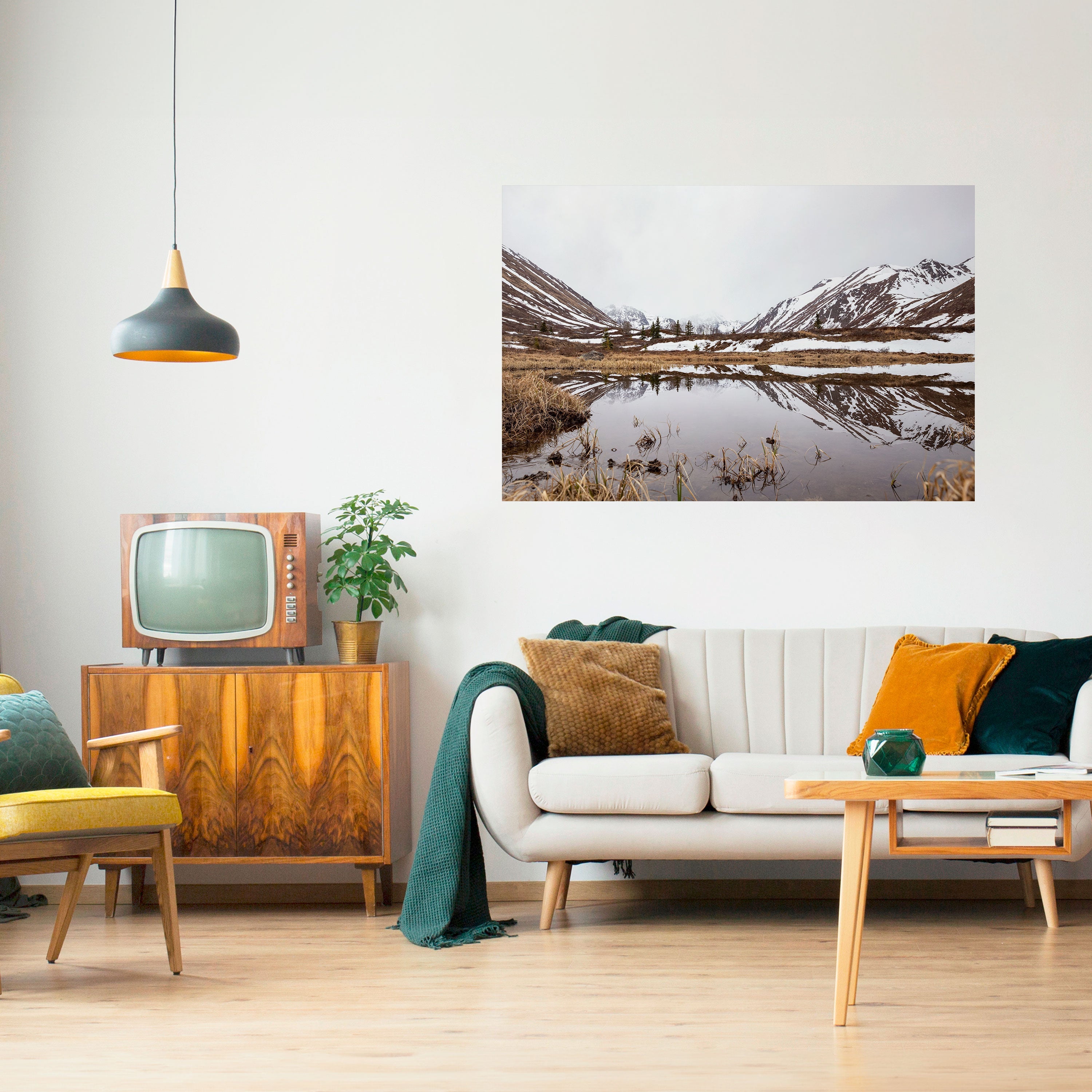 SNOW-KISSED REFLECTIONS Horizontales Poster zum Abziehen und Aufkleben