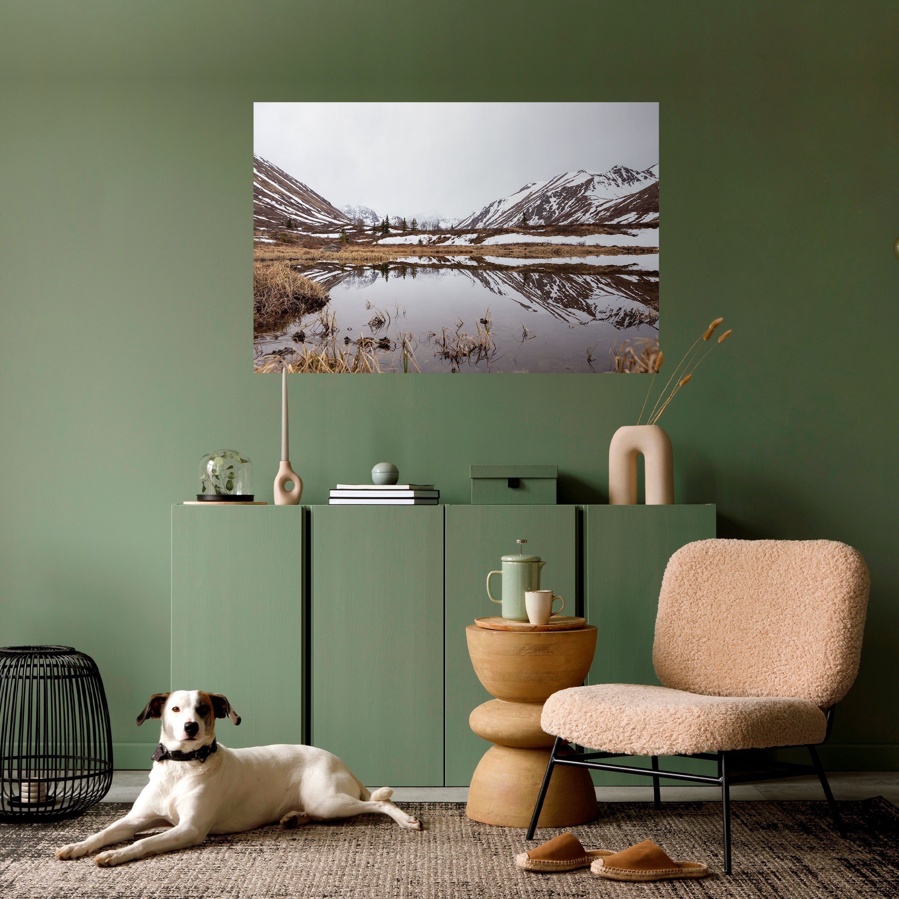 SNOW-KISSED REFLECTIONS Horizontales Poster zum Abziehen und Aufkleben