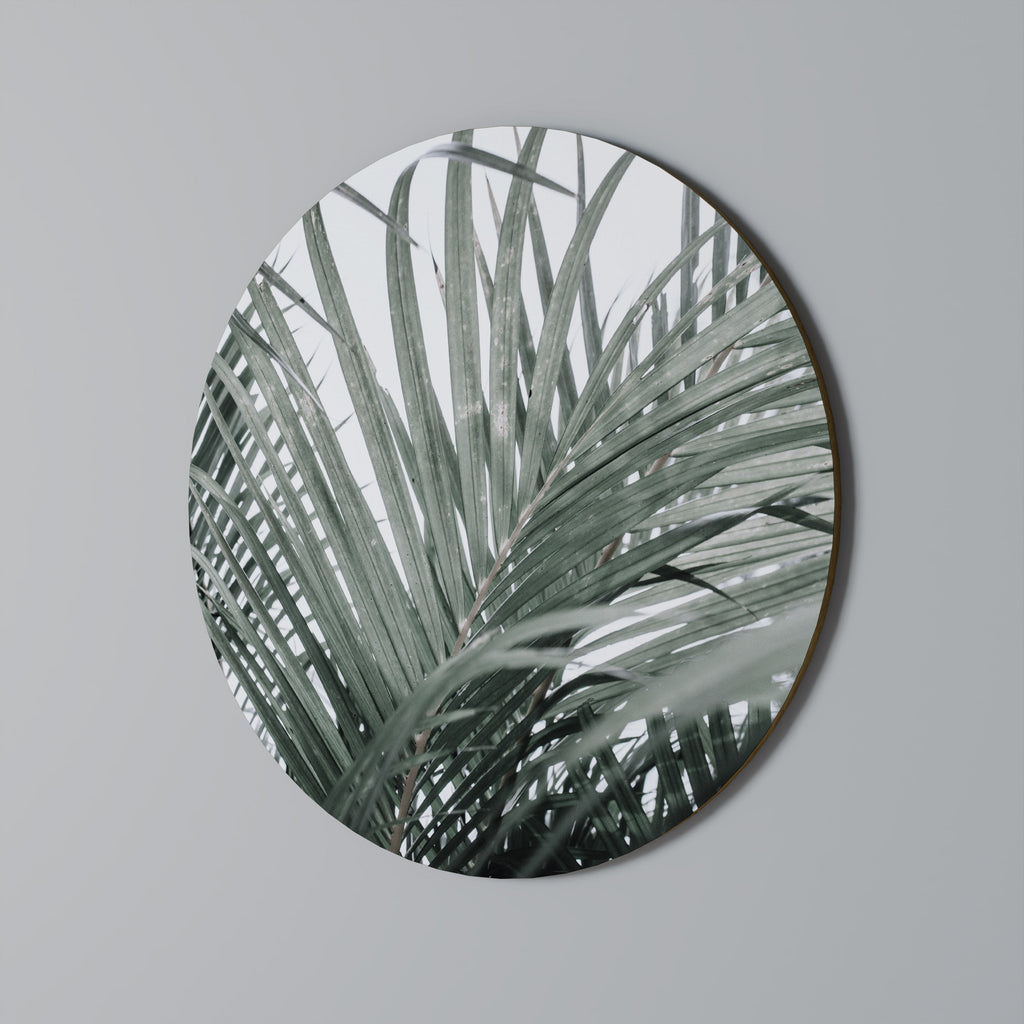 PALM WHISPERS Round Wall Art