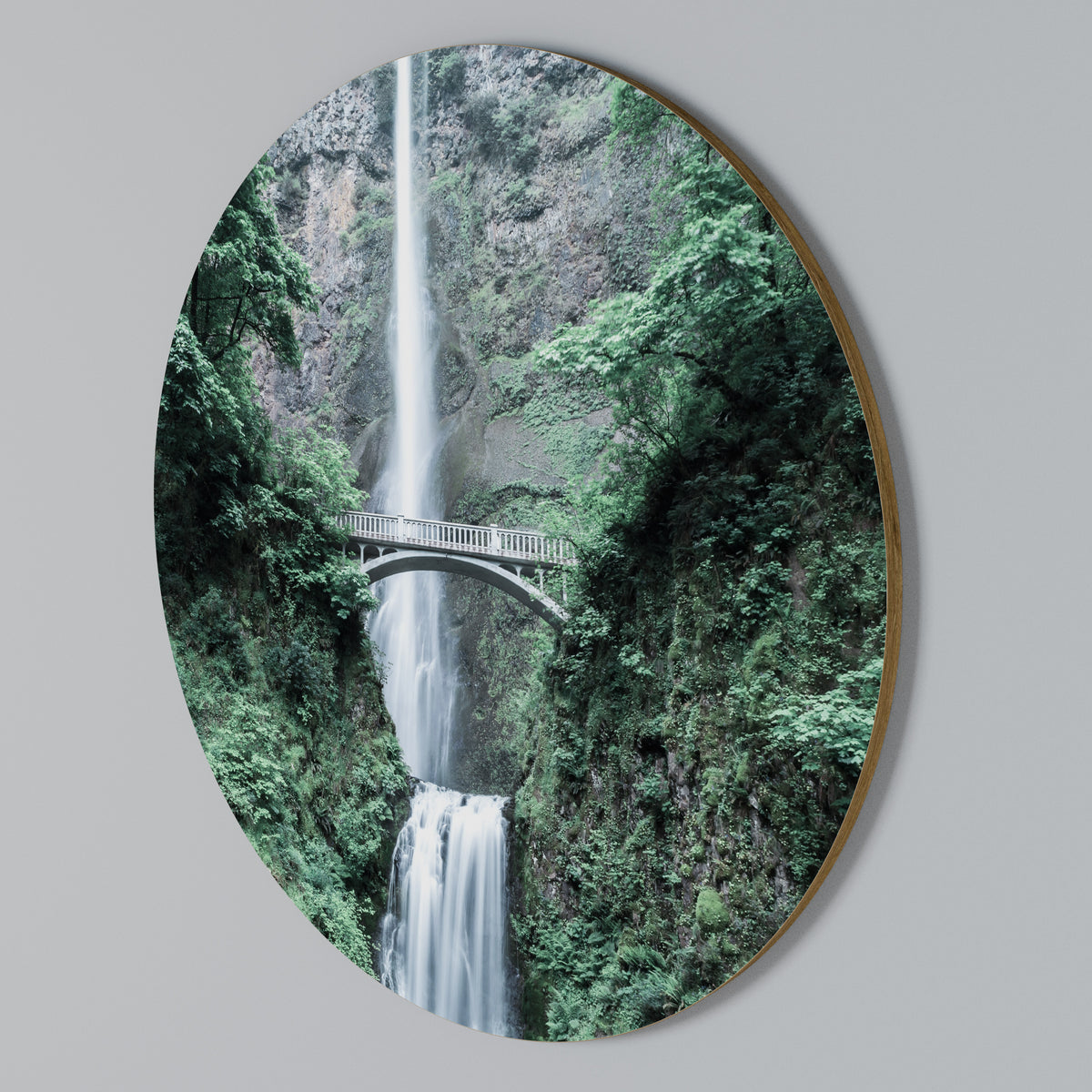 MYSTICAL WATERSCAPE BRIDGE Round Wall Art