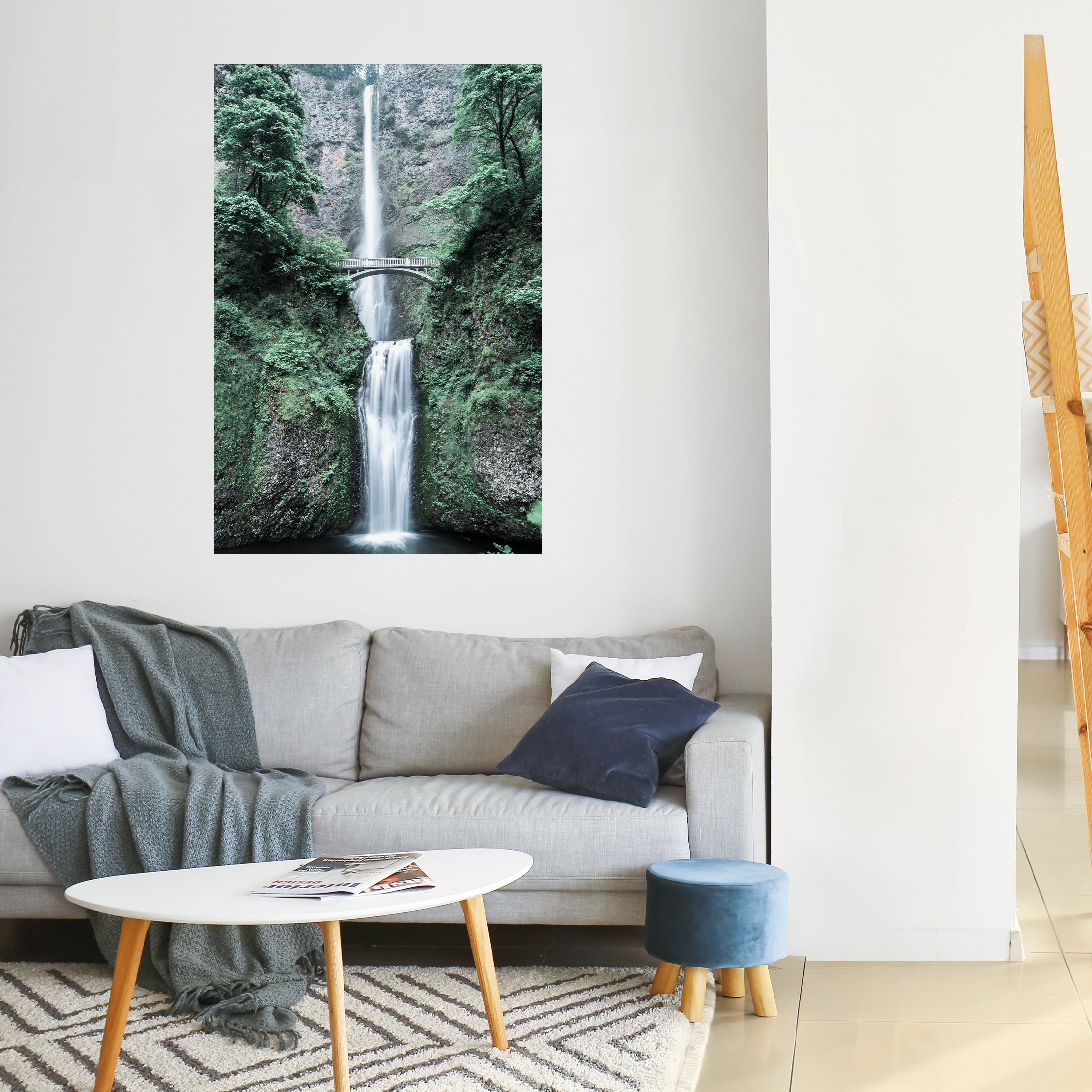 MYSTICAL WATERSCAPE BRIDGE Vertikales Poster zum Abziehen und Aufkleben