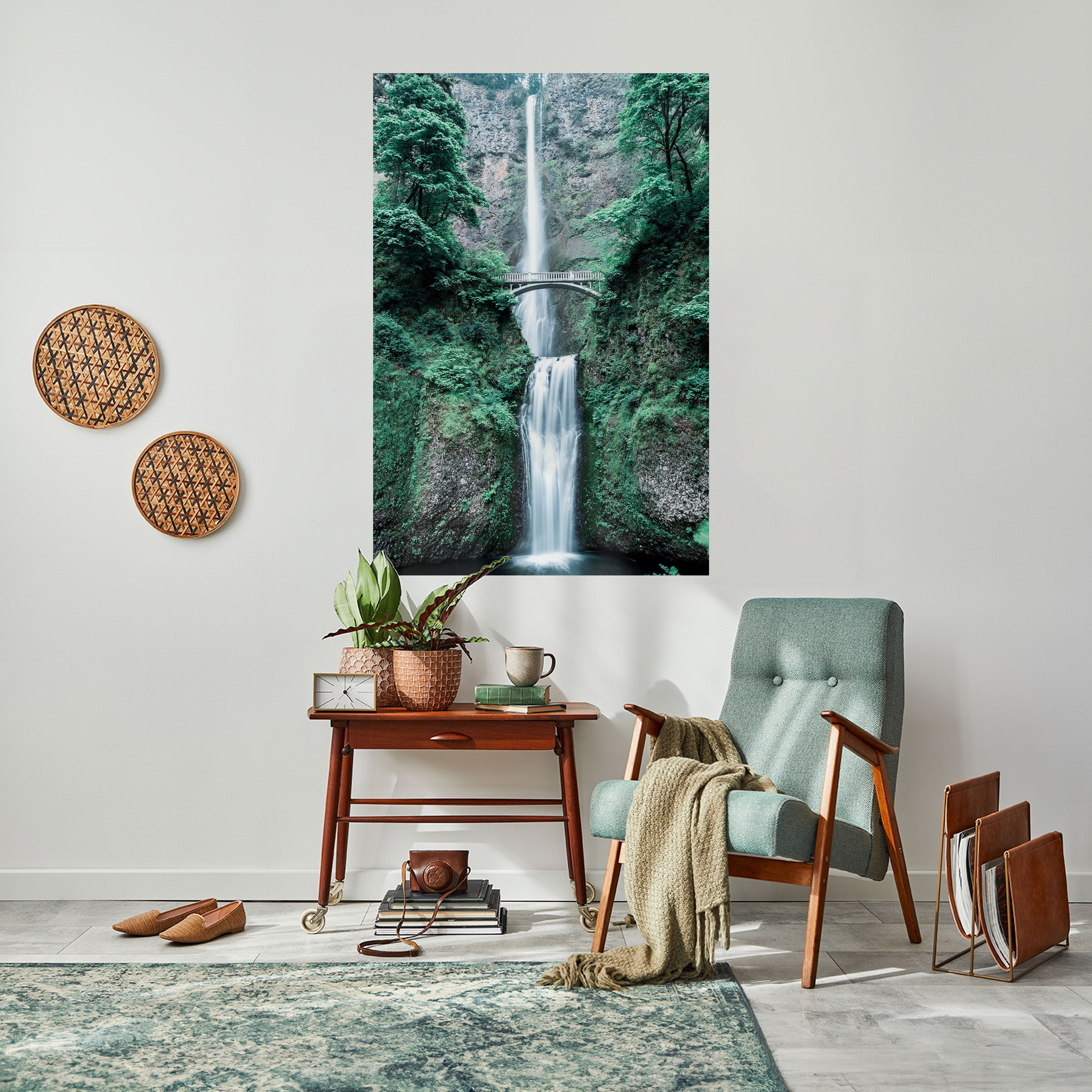MYSTICAL WATERSCAPE BRIDGE Vertikales Poster zum Abziehen und Aufkleben