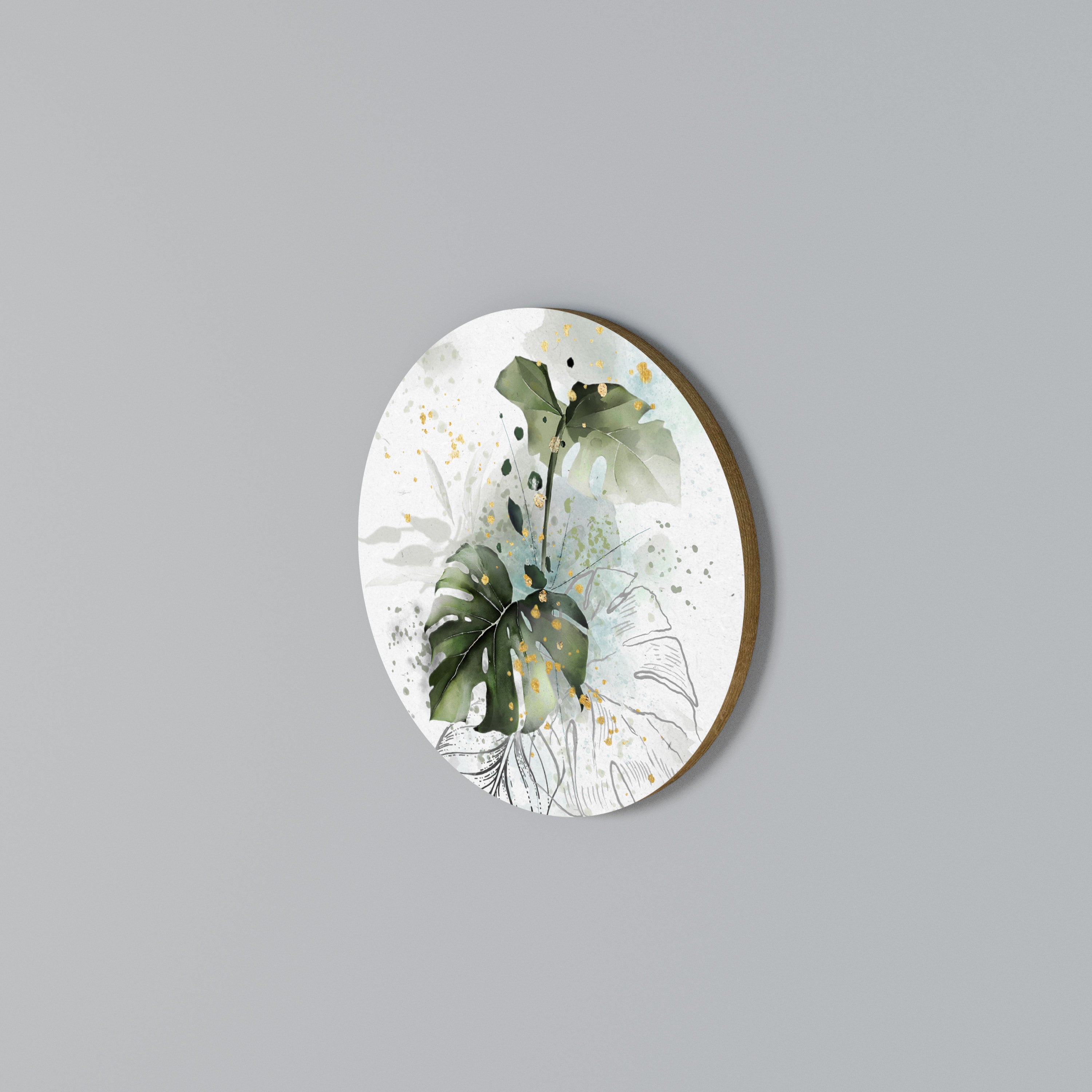VIVID LEAF SYMPHONY Round Wall Art