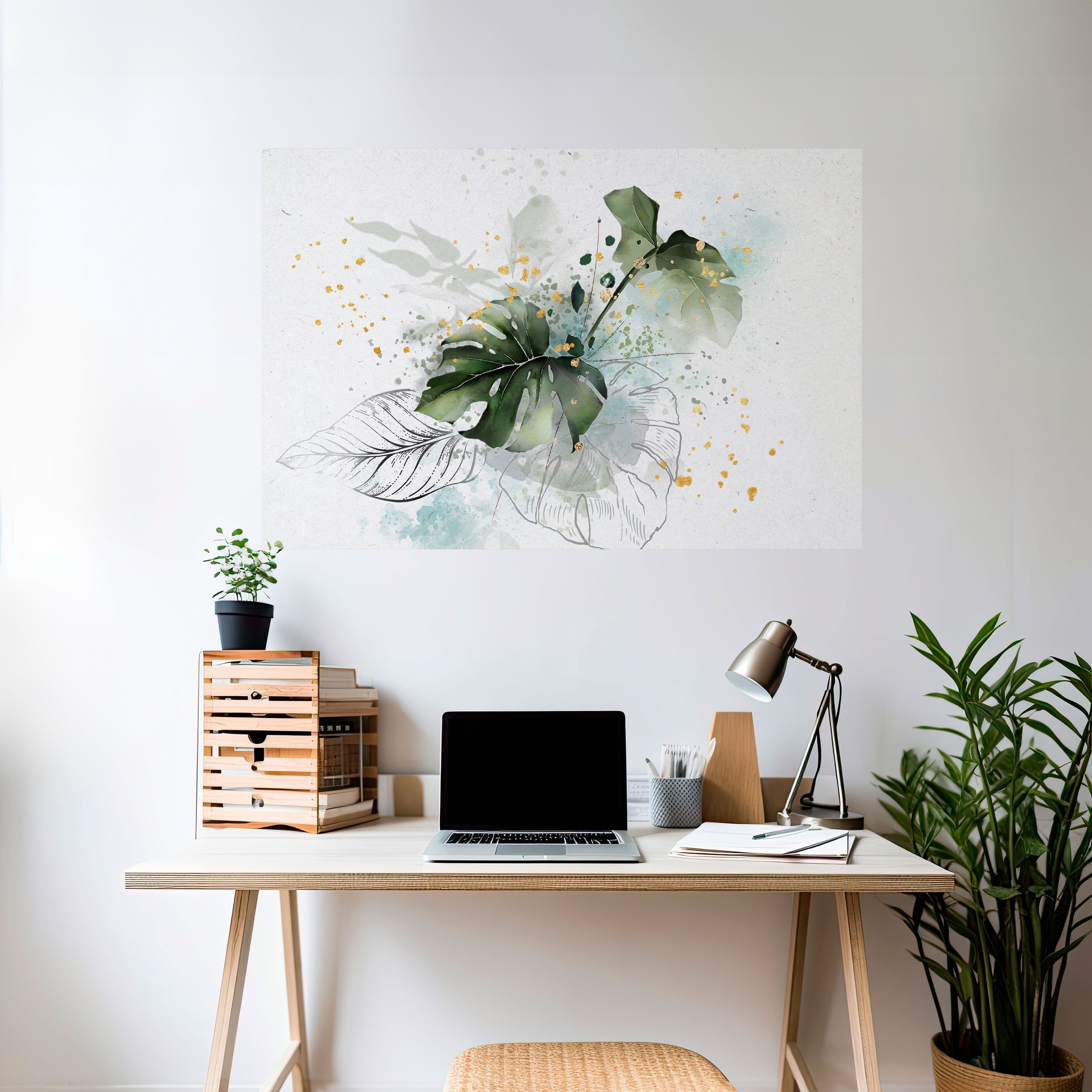 VIVID LEAF SYMPHONY Horizontales Poster zum Abziehen und Aufkleben