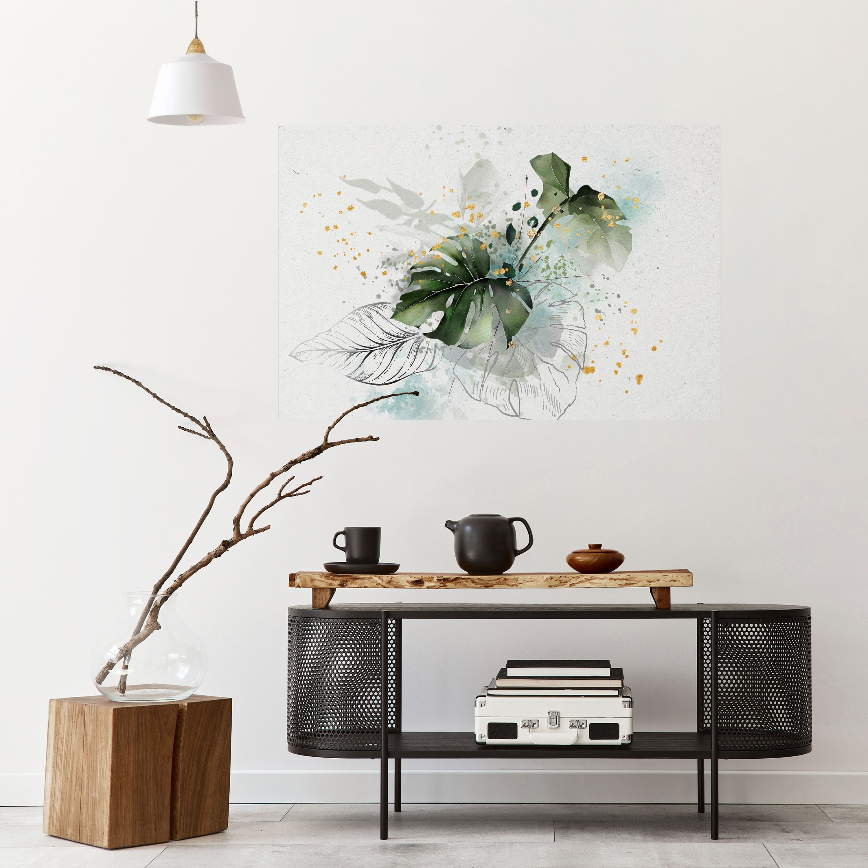 VIVID LEAF SYMPHONY Horizontales Poster zum Abziehen und Aufkleben
