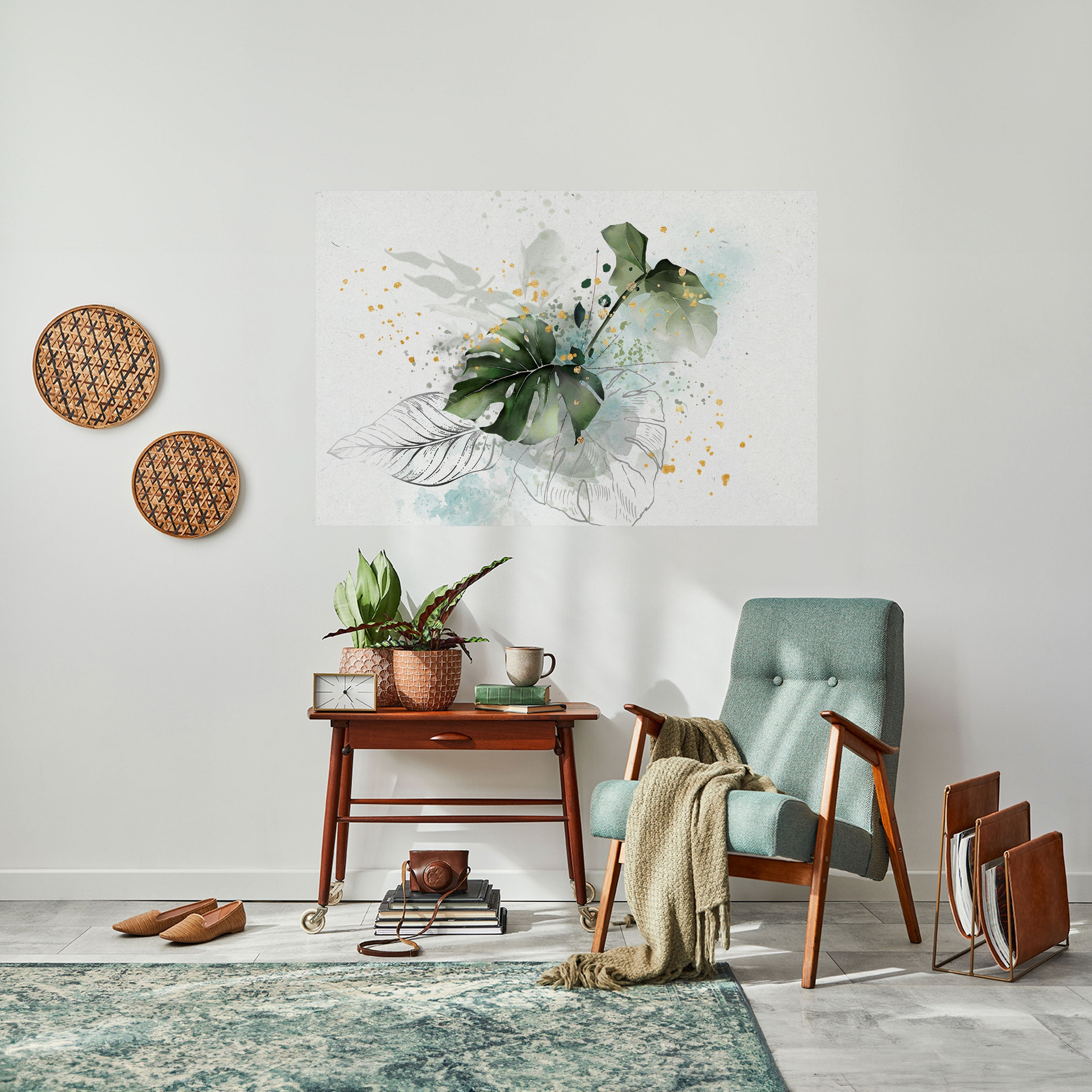VIVID LEAF SYMPHONY Horizontales Poster zum Abziehen und Aufkleben