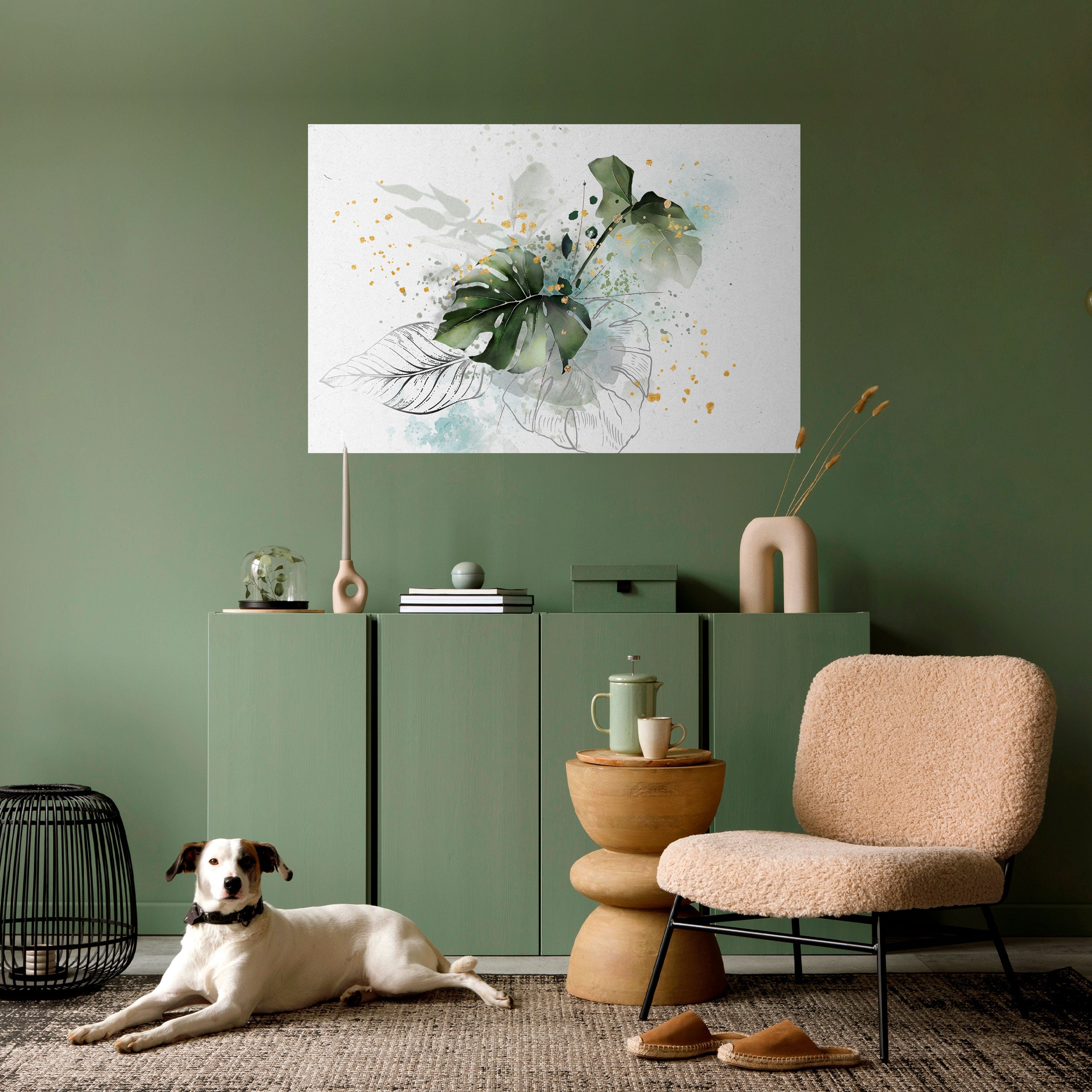 VIVID LEAF SYMPHONY Horizontales Poster zum Abziehen und Aufkleben