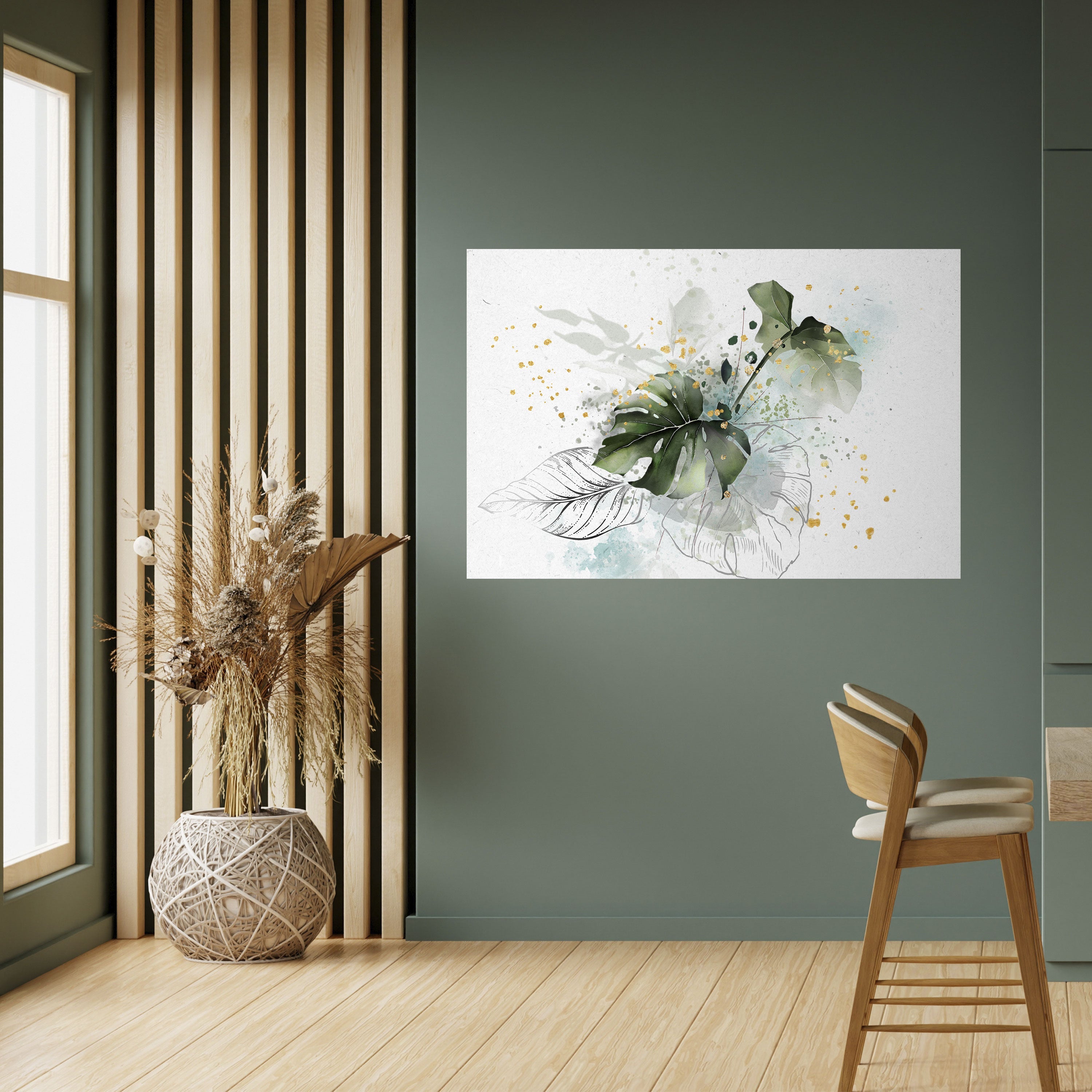 VIVID LEAF SYMPHONY Horizontales Poster zum Abziehen und Aufkleben