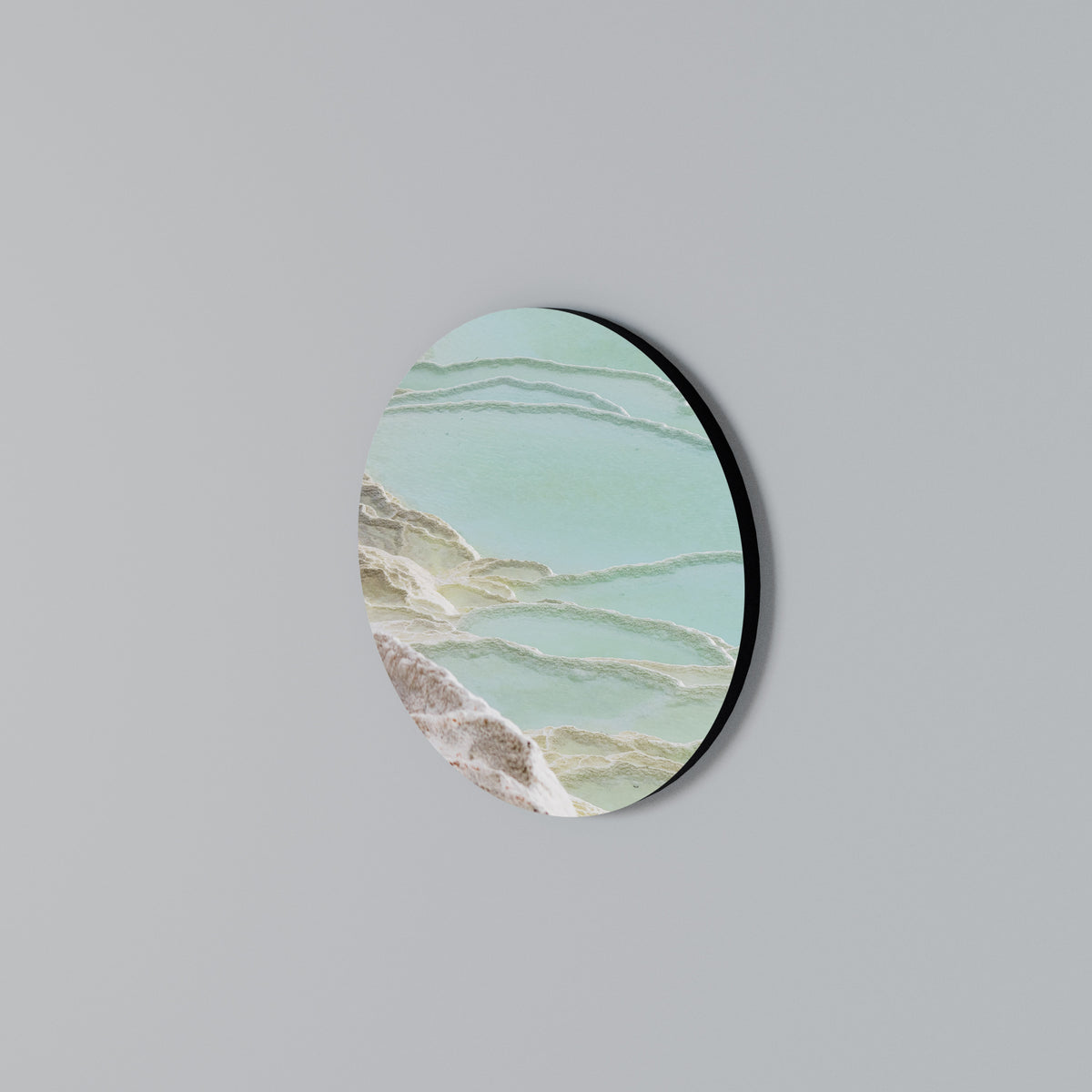 AQUAMARINE WHISPERS Rundes Wandbild