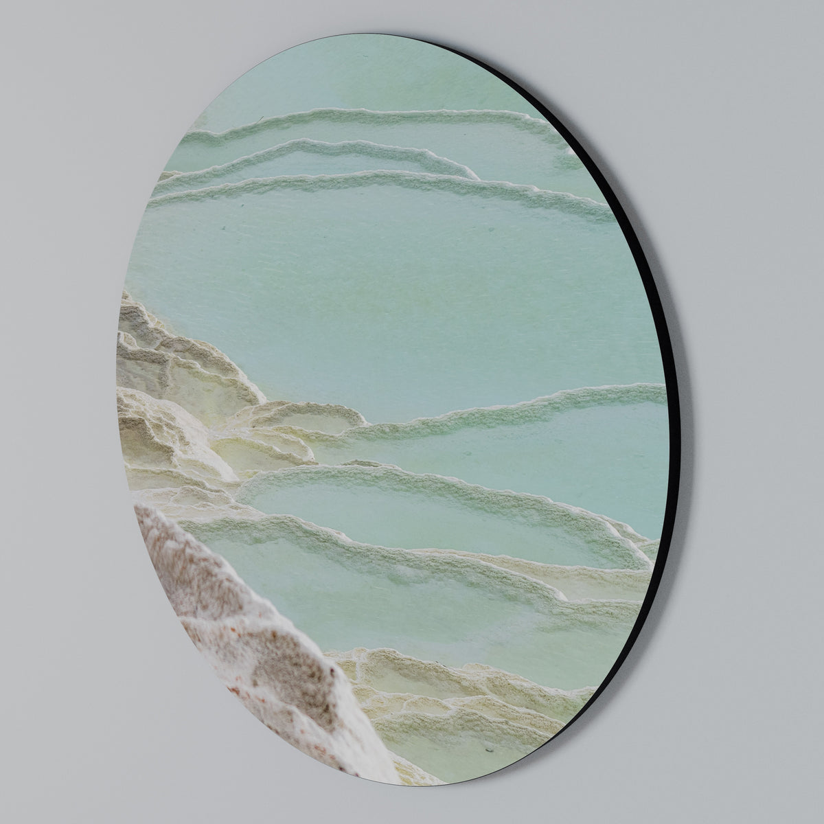 AQUAMARINE WHISPERS Rundes Wandbild