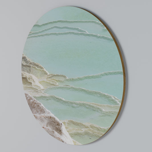 AQUAMARINE WHISPERS Rundes Wandbild