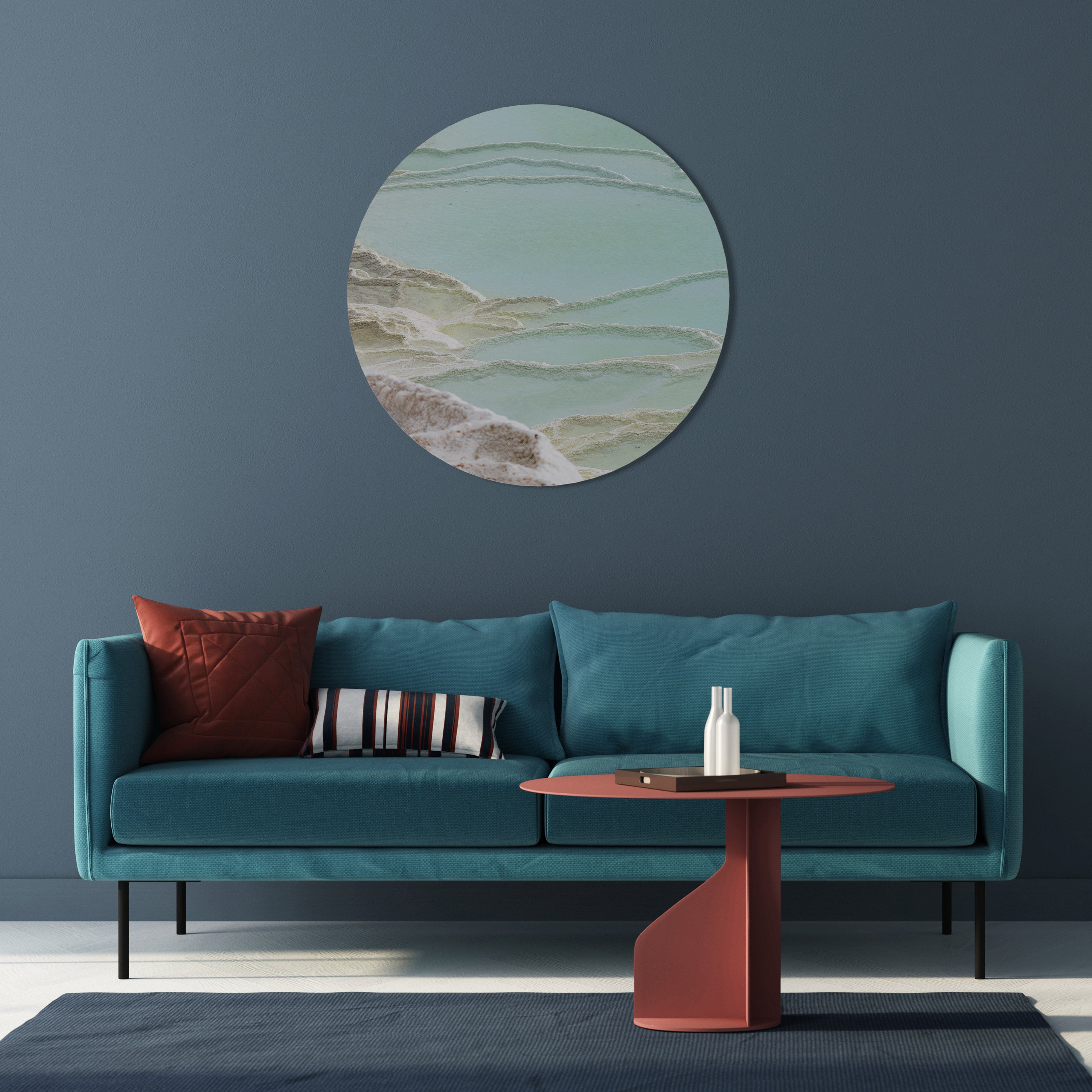 AQUAMARINE WHISPERS Round Wall Art